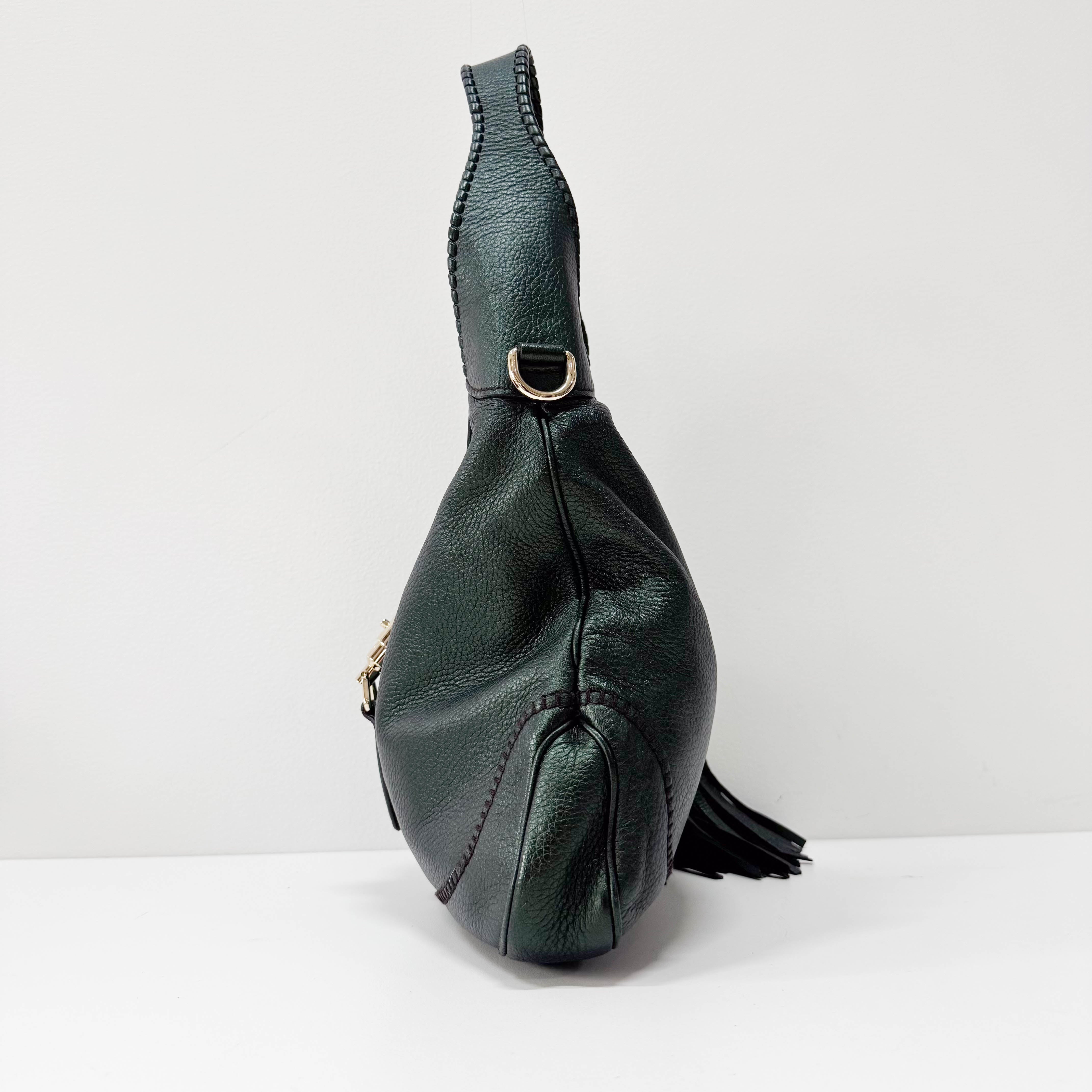 New Jackie Green Leather Shoulder Bag