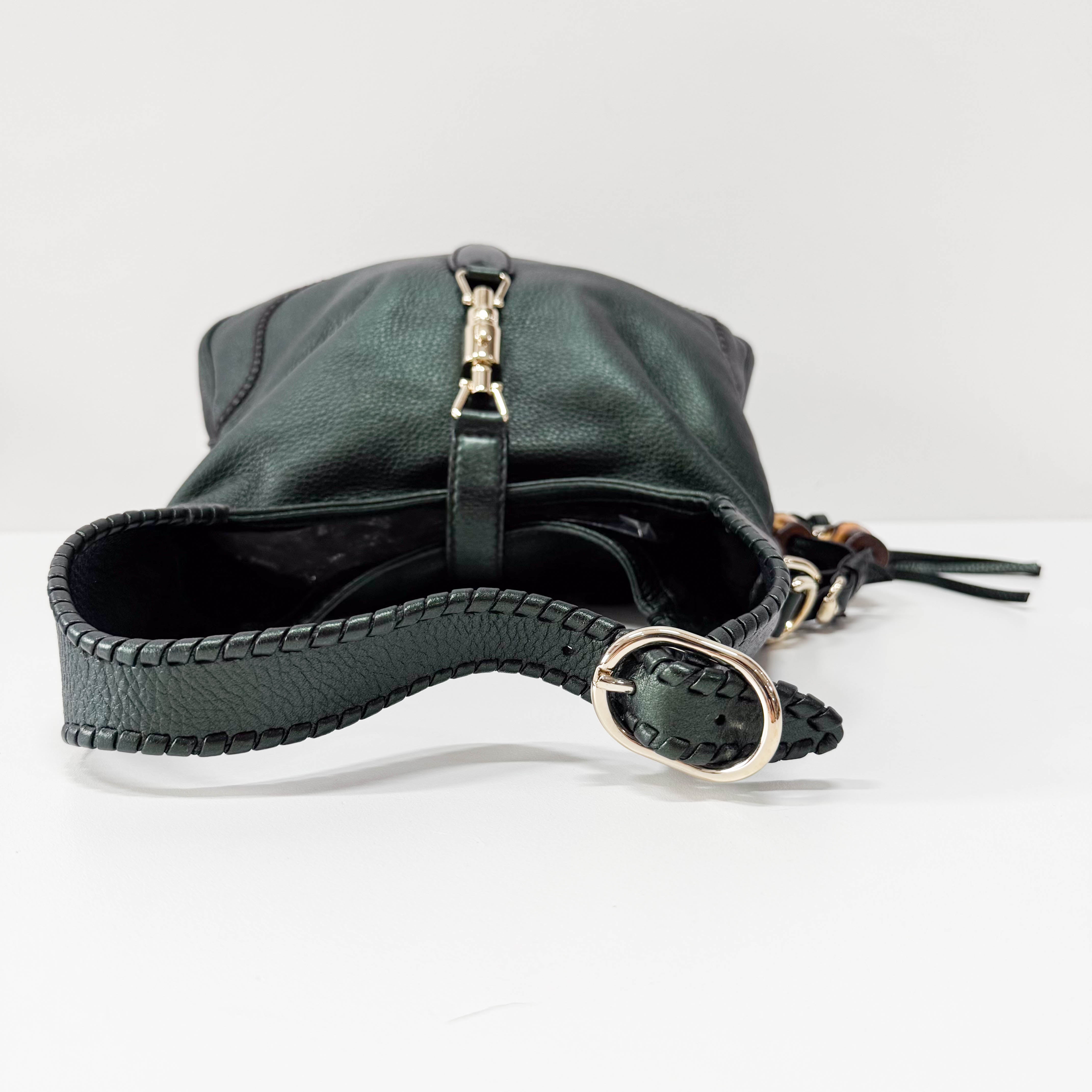 New Jackie Green Leather Shoulder Bag