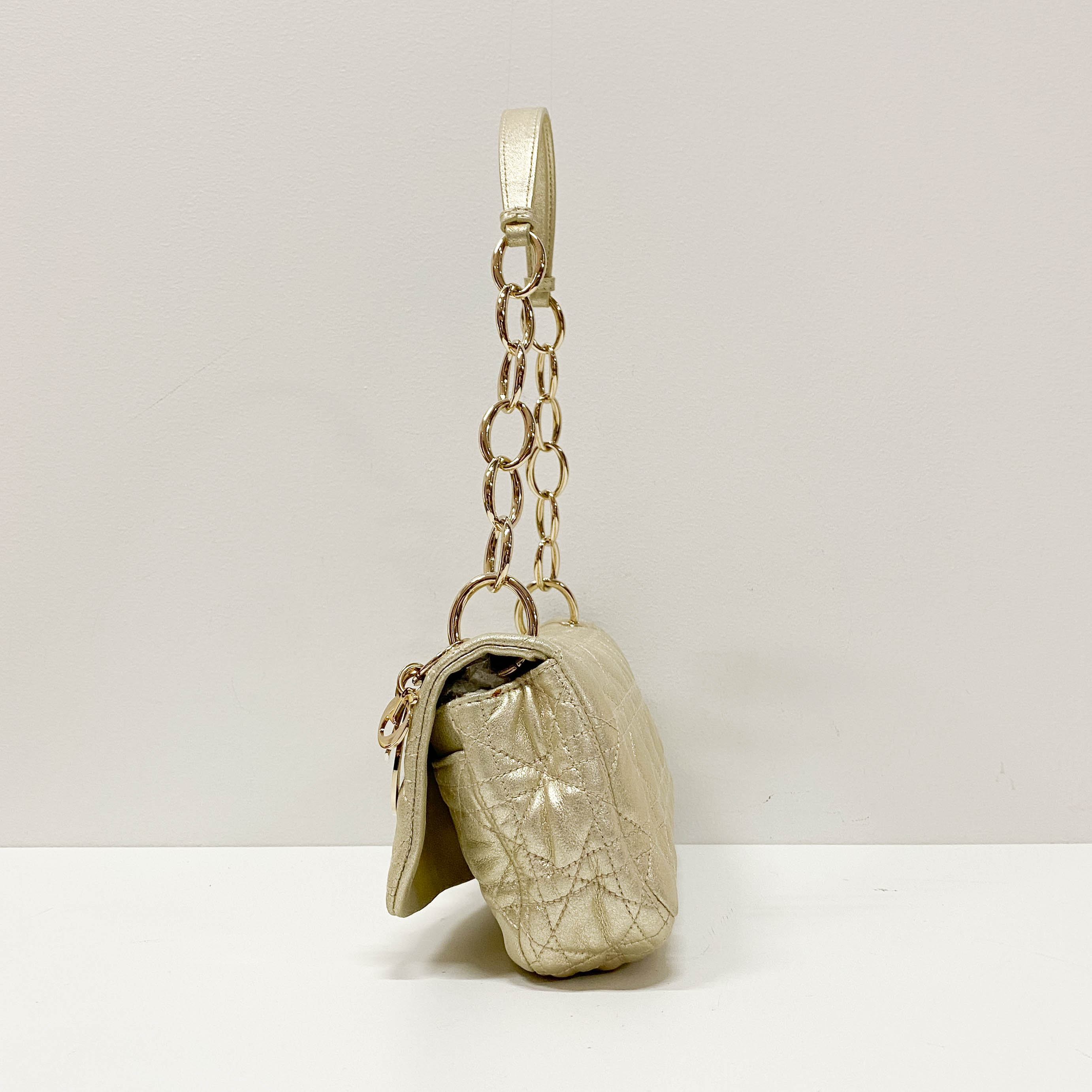 Silver Leather Shoulder Bag