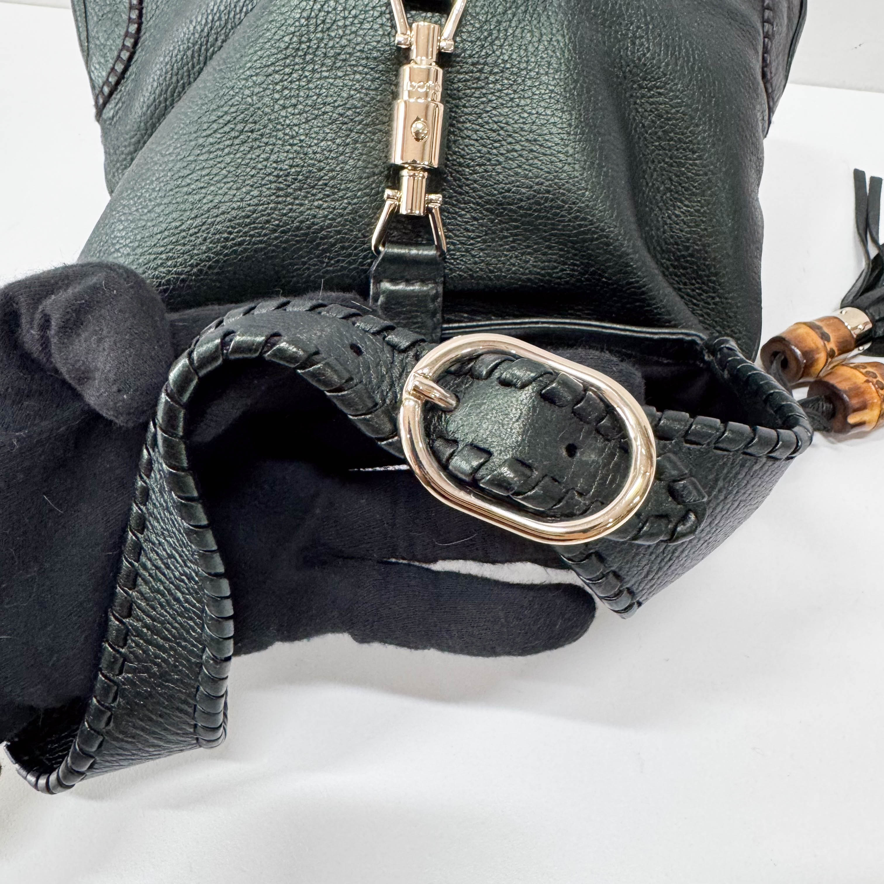 New Jackie Green Leather Shoulder Bag