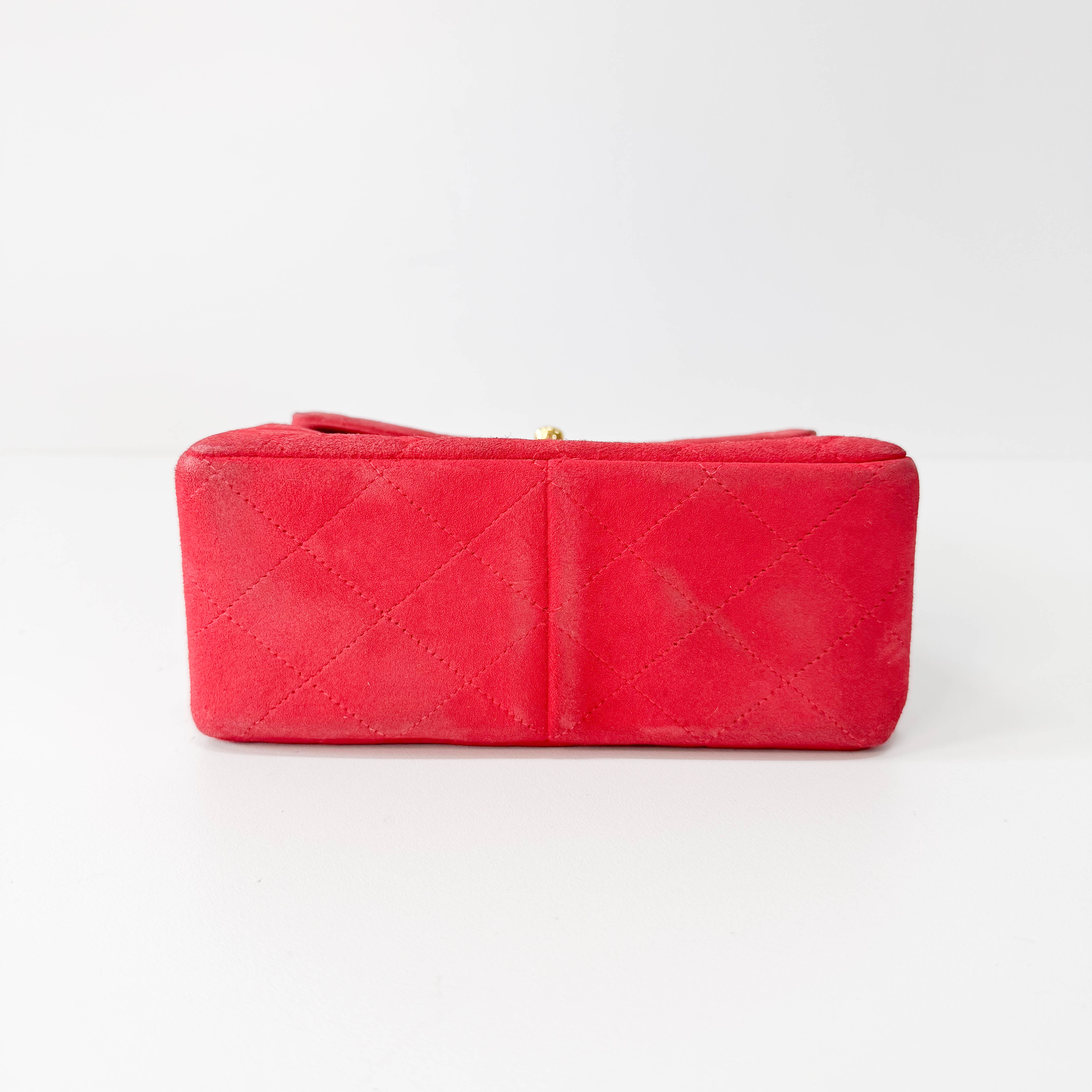 Matelasse in Pink Suede and Gold CC Logo Mini Bag