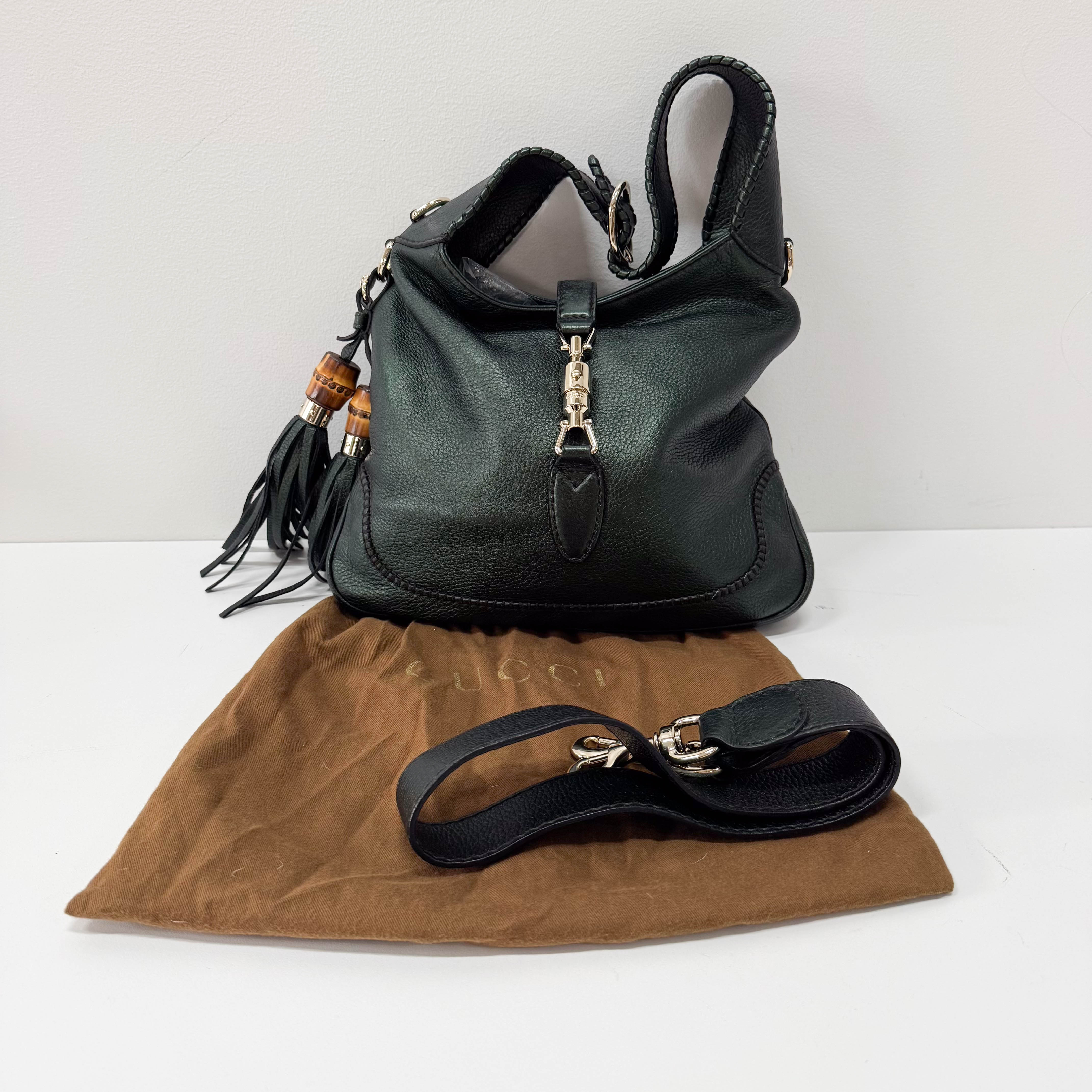 New Jackie Green Leather Shoulder Bag