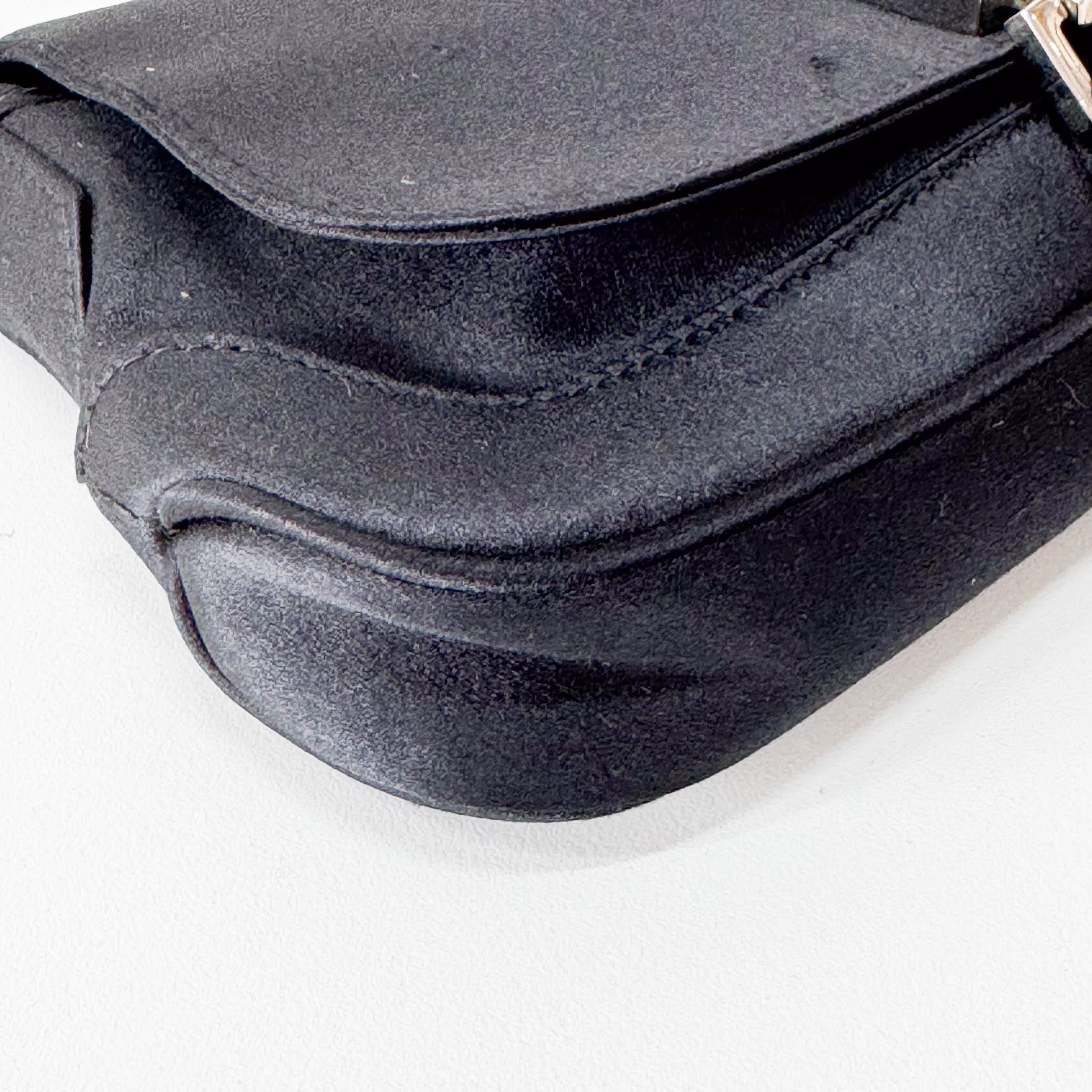 Mini Jackie Black Satin Shoulder Bag