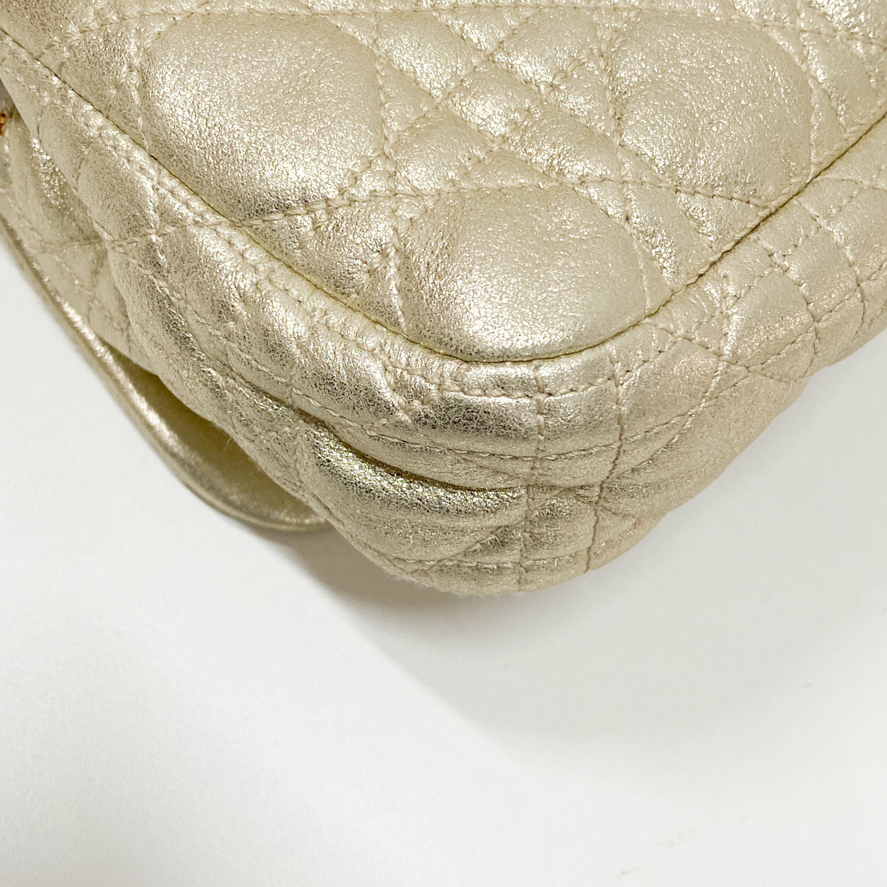 Silver Leather Shoulder Bag