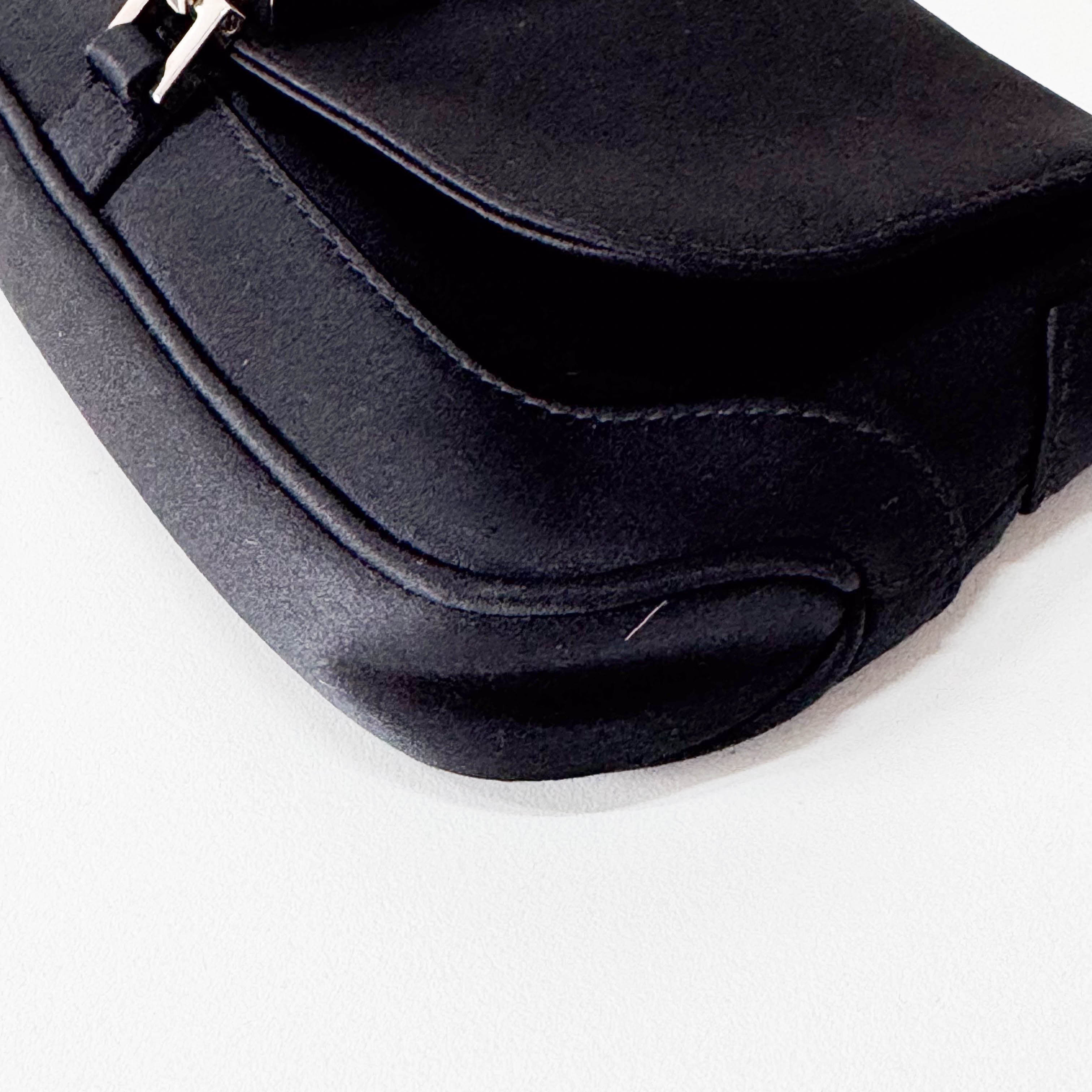 Mini Jackie Black Satin Shoulder Bag