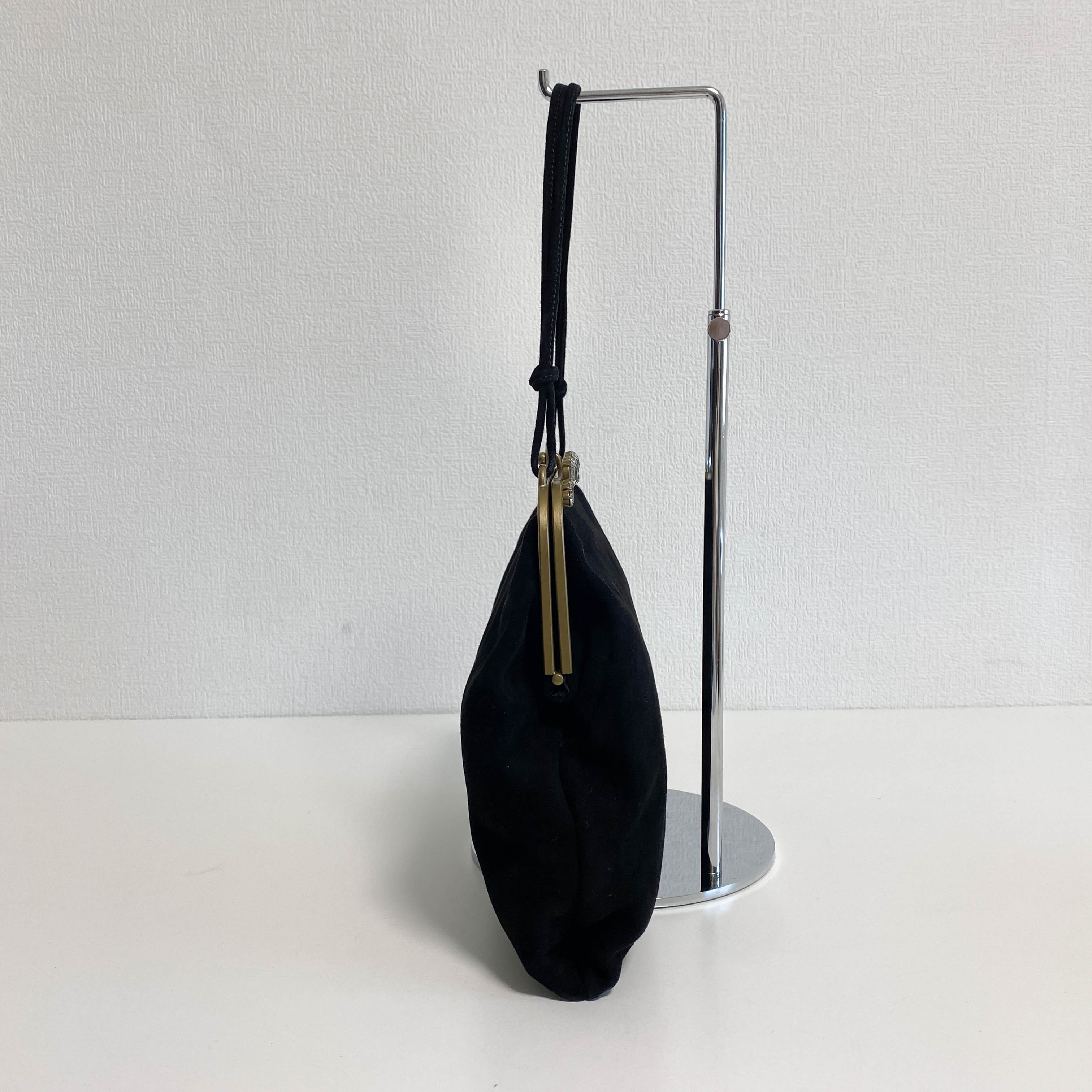 Velvet Black Rhinestone Frame Handbag