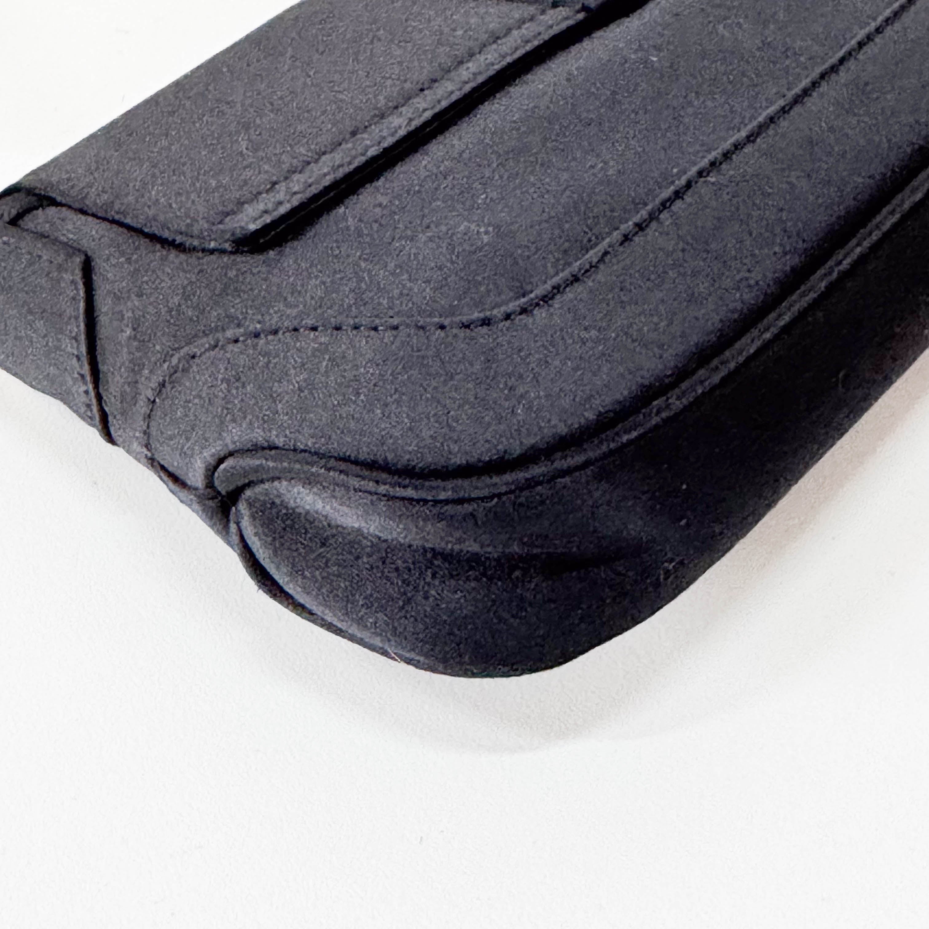 Mini Jackie Black Satin Shoulder Bag