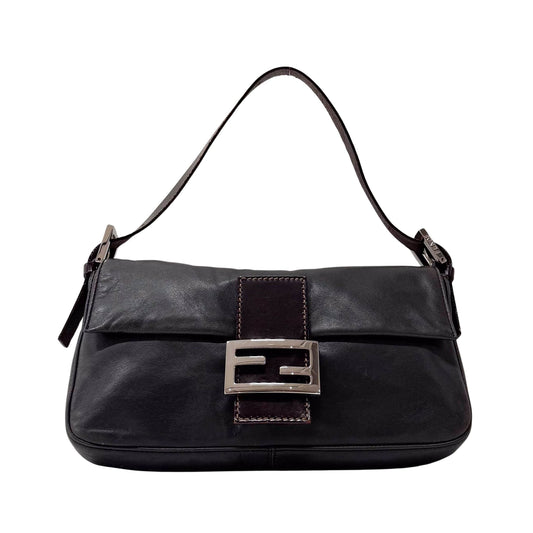 Baguette Black Nappa Leather Shoulder Bag