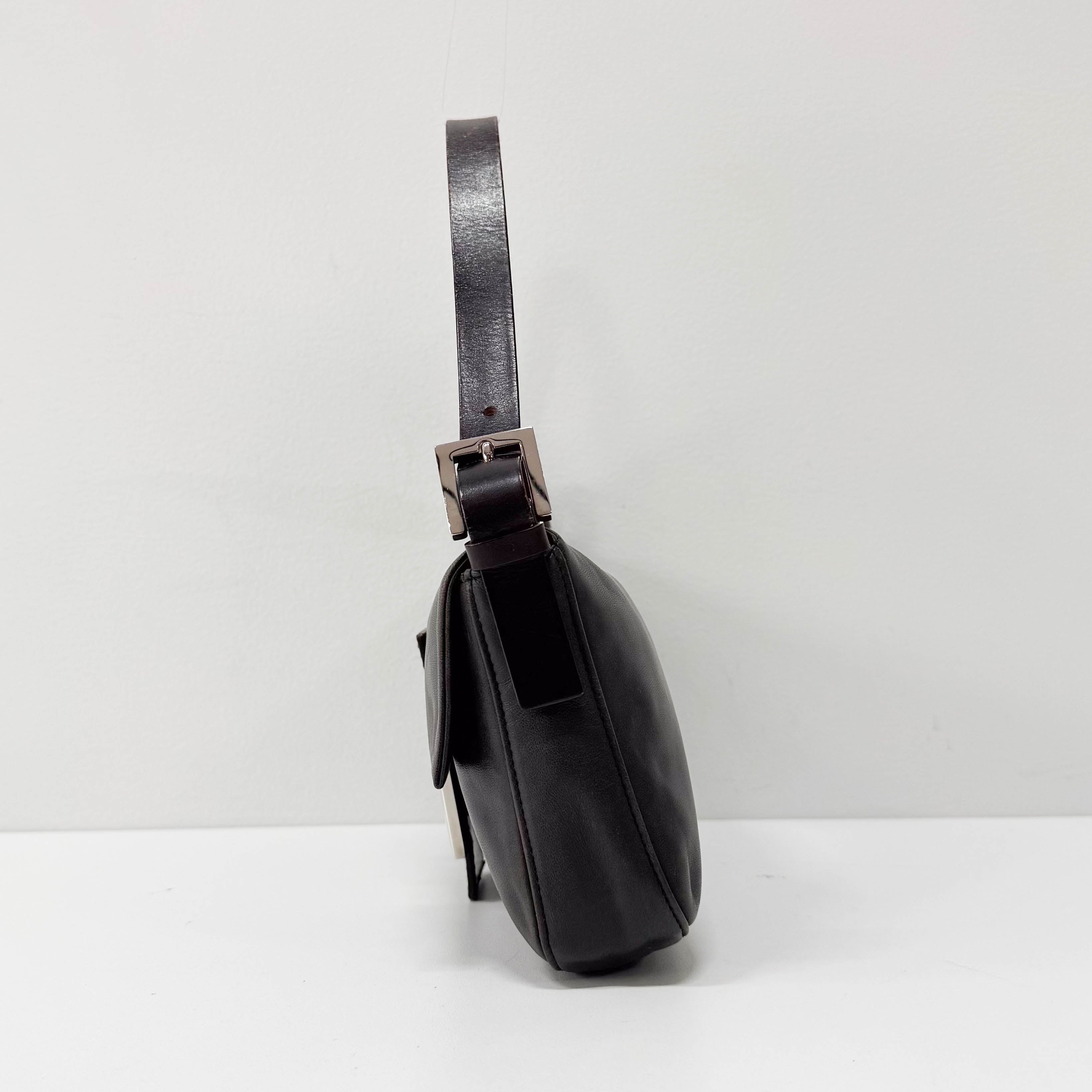 Baguette Black Nappa Leather Shoulder Bag