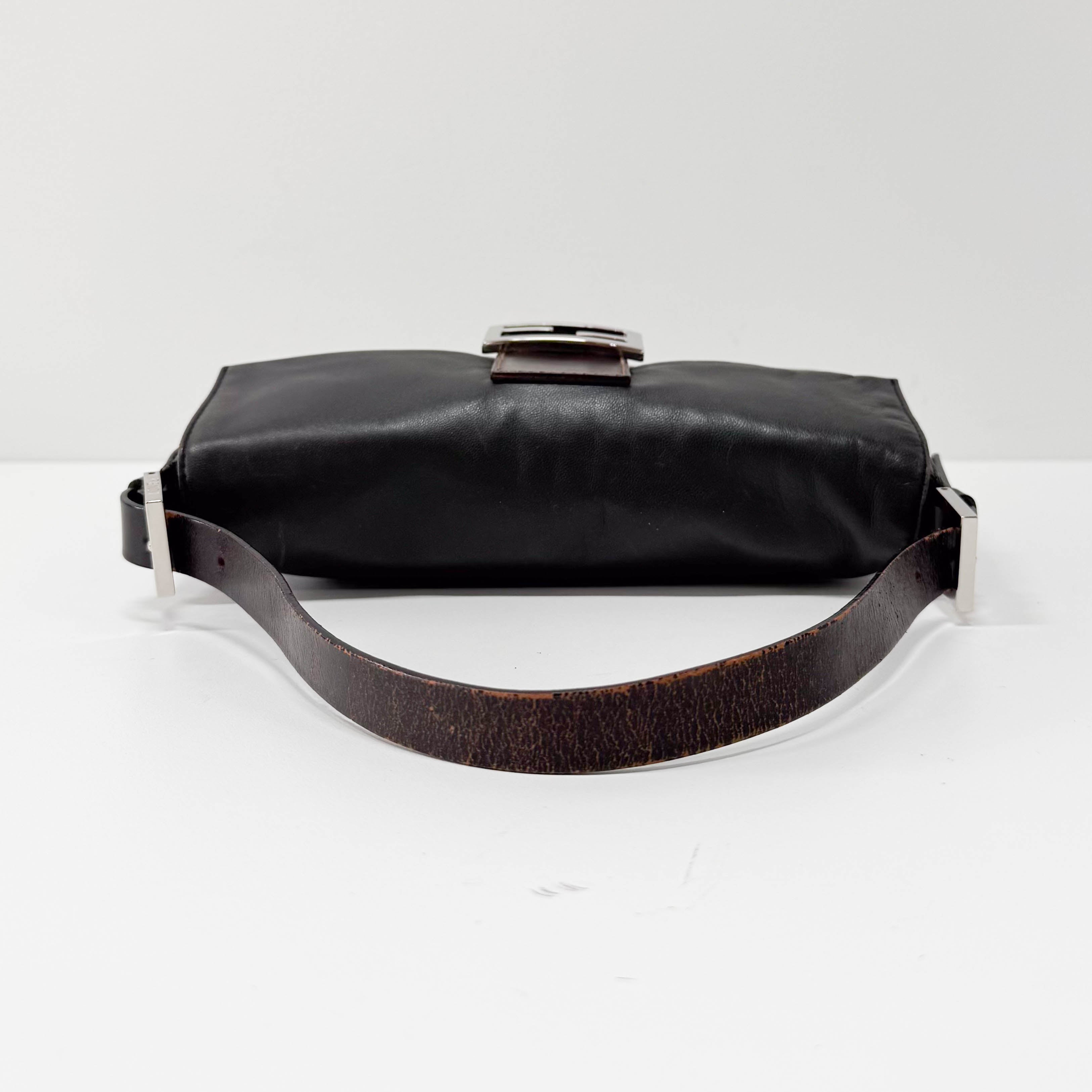 Baguette Black Nappa Leather Shoulder Bag