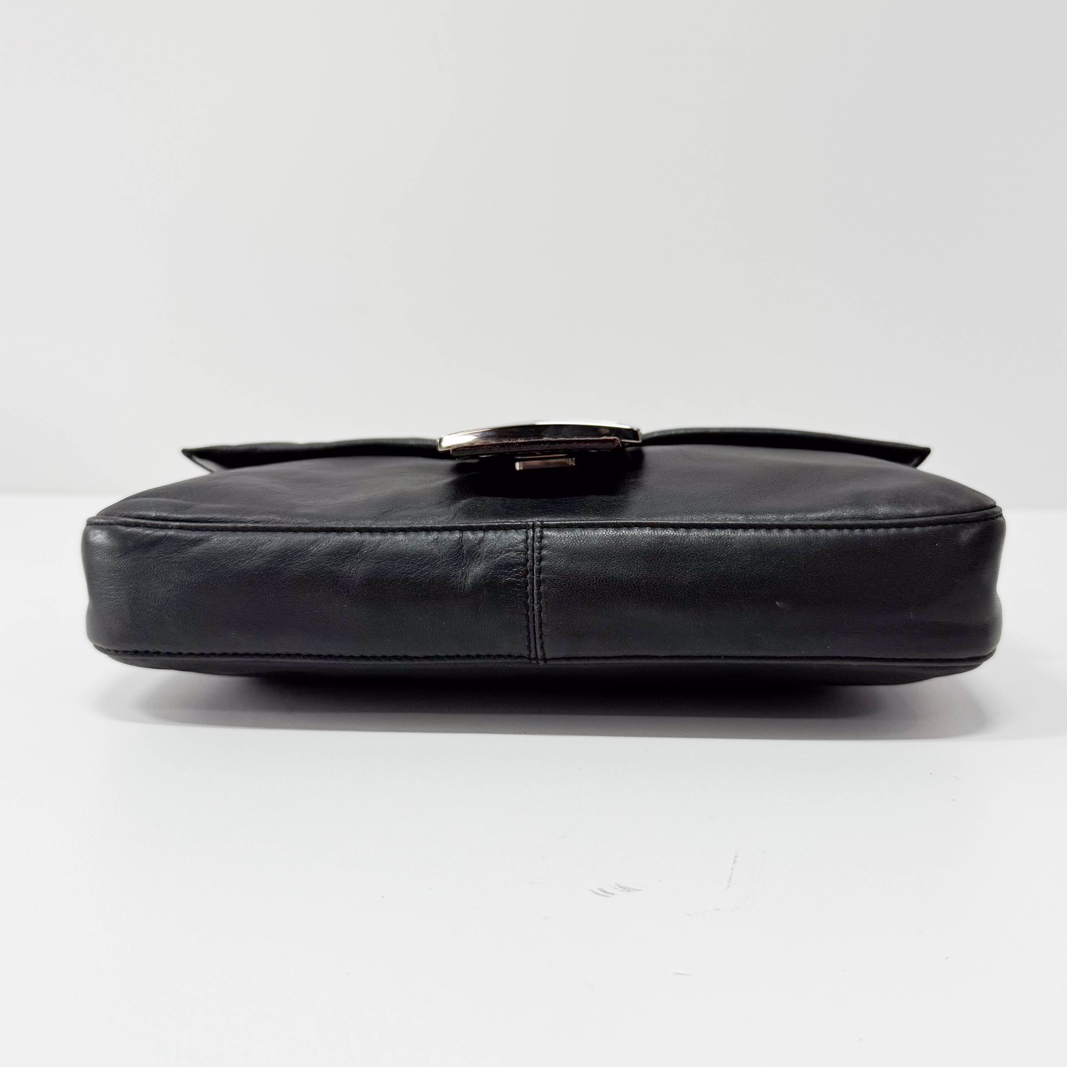 Baguette Black Nappa Leather Shoulder Bag