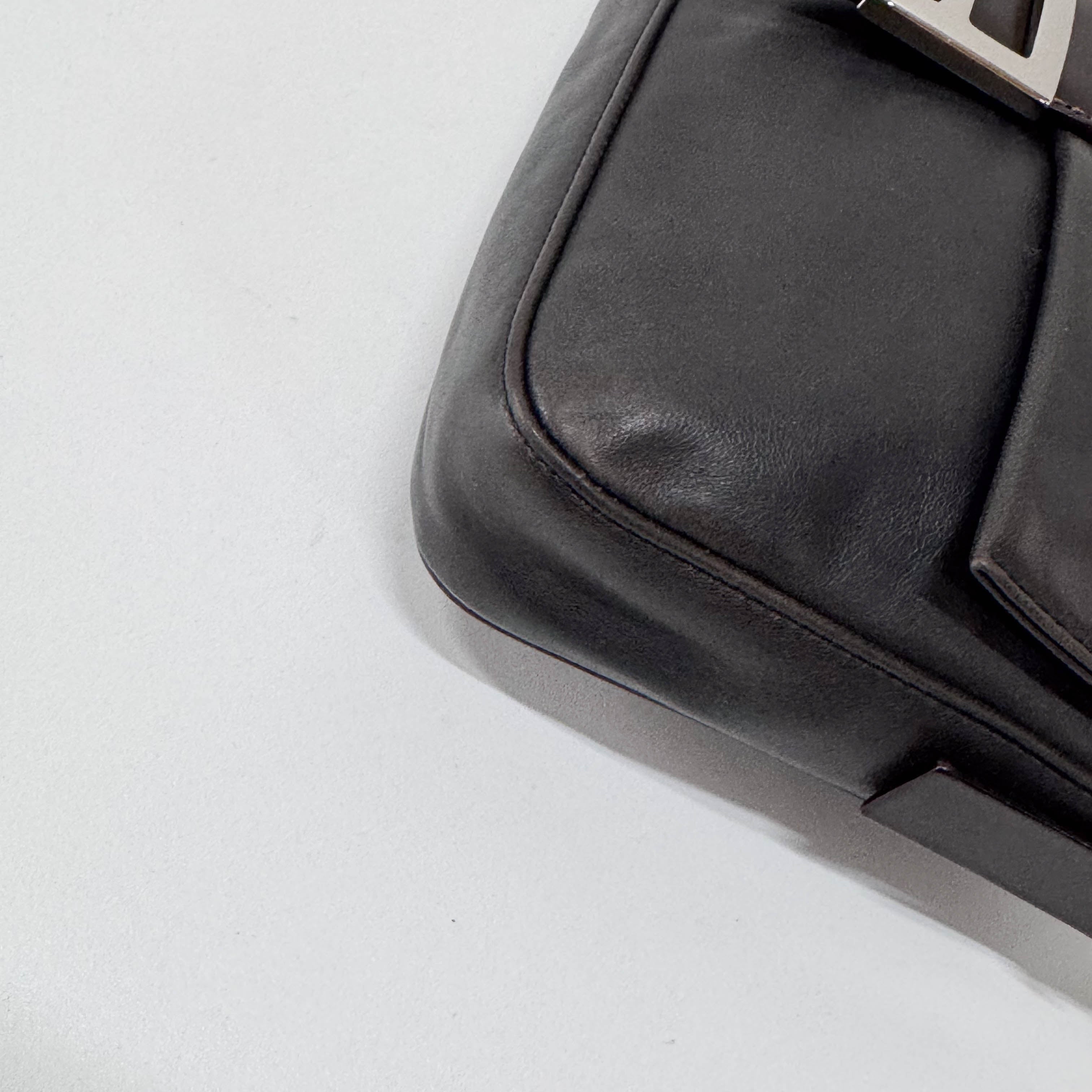 Baguette Black Nappa Leather Shoulder Bag