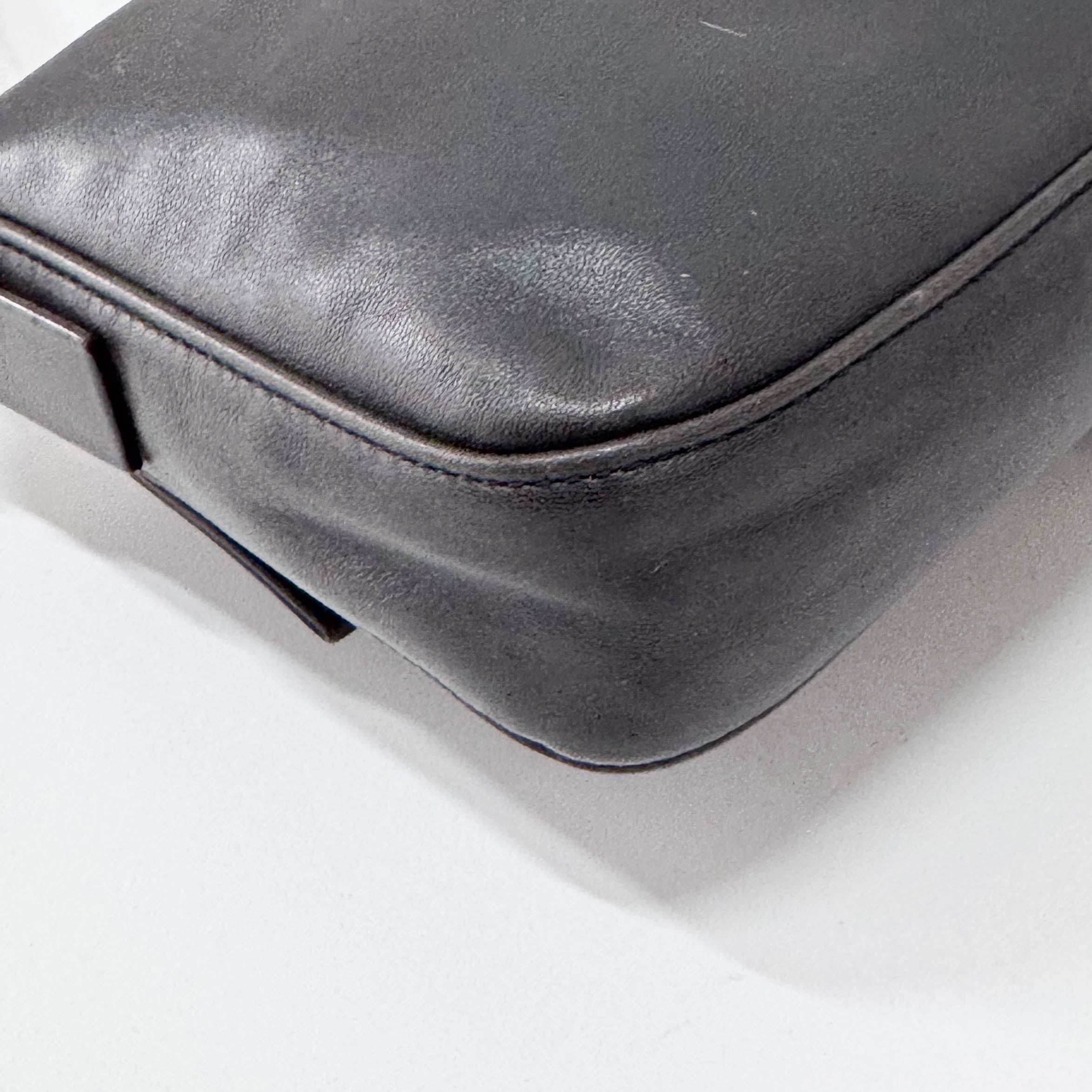 Baguette Black Nappa Leather Shoulder Bag