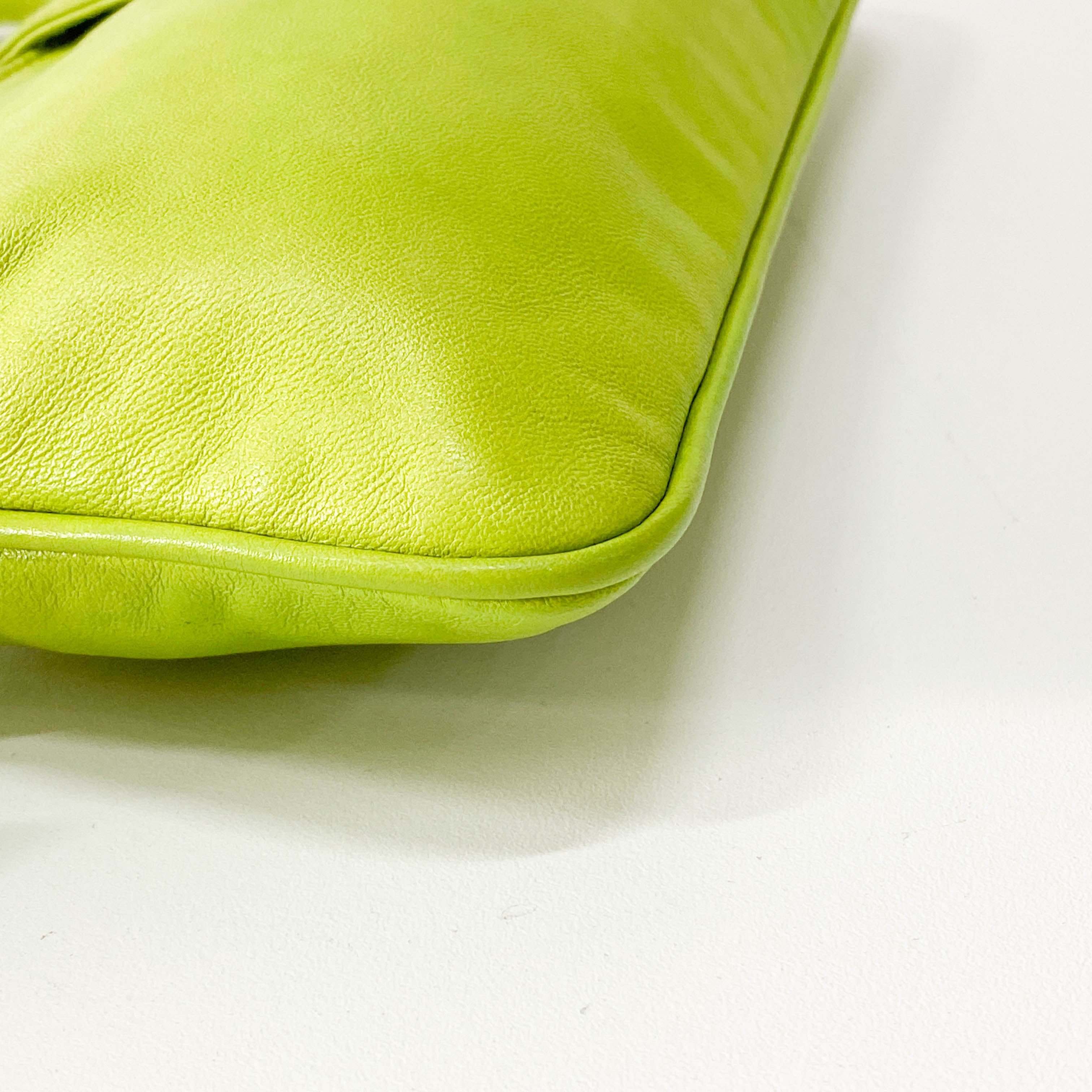 Green Nappa Leather Shoulder Bag