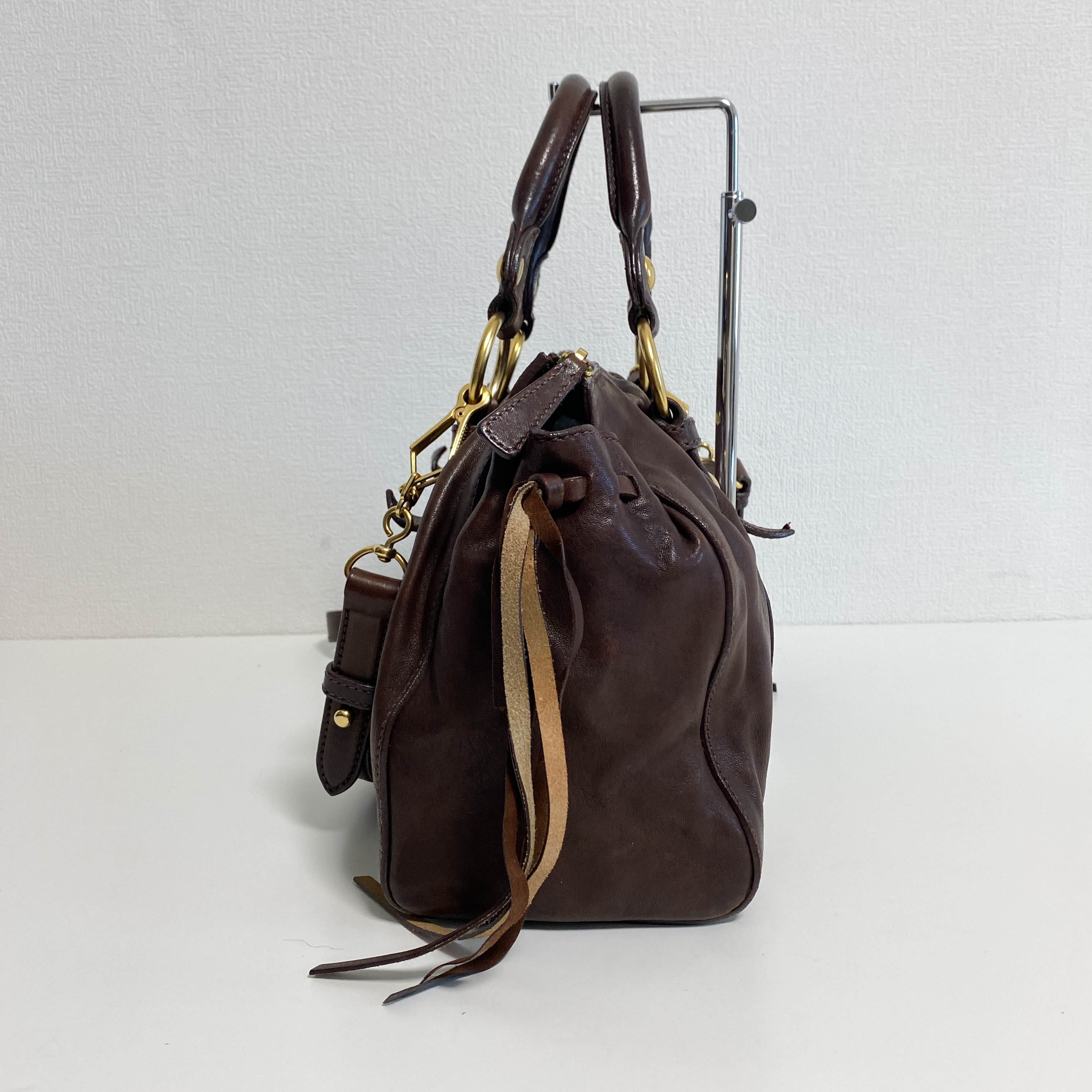 Vitello Brown Leather Handbag Shoulder Bag