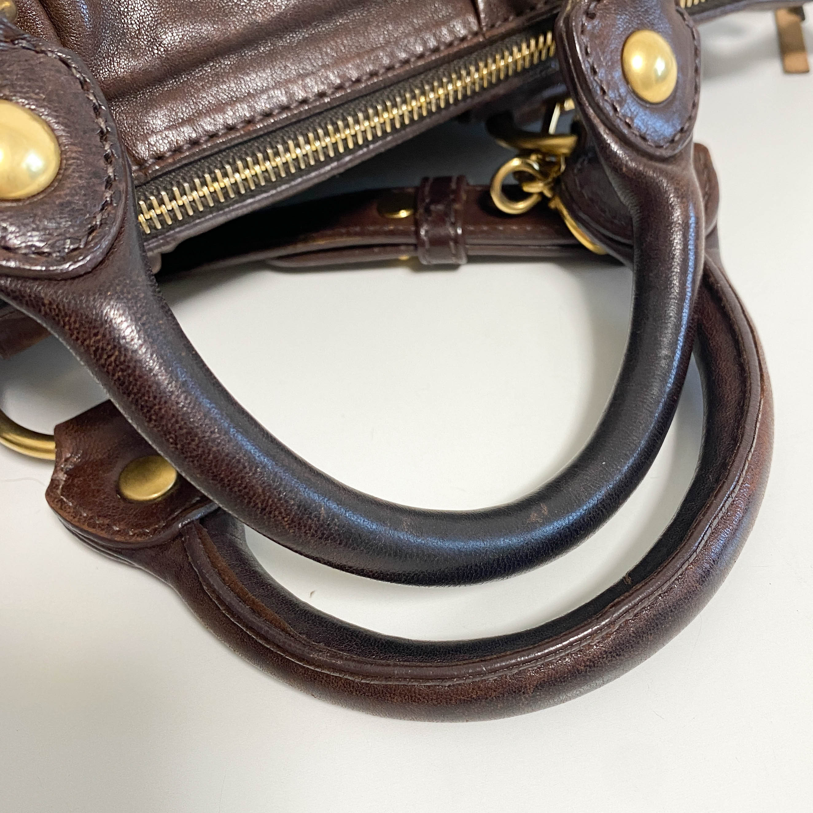 Vitello Brown Leather Handbag Shoulder Bag