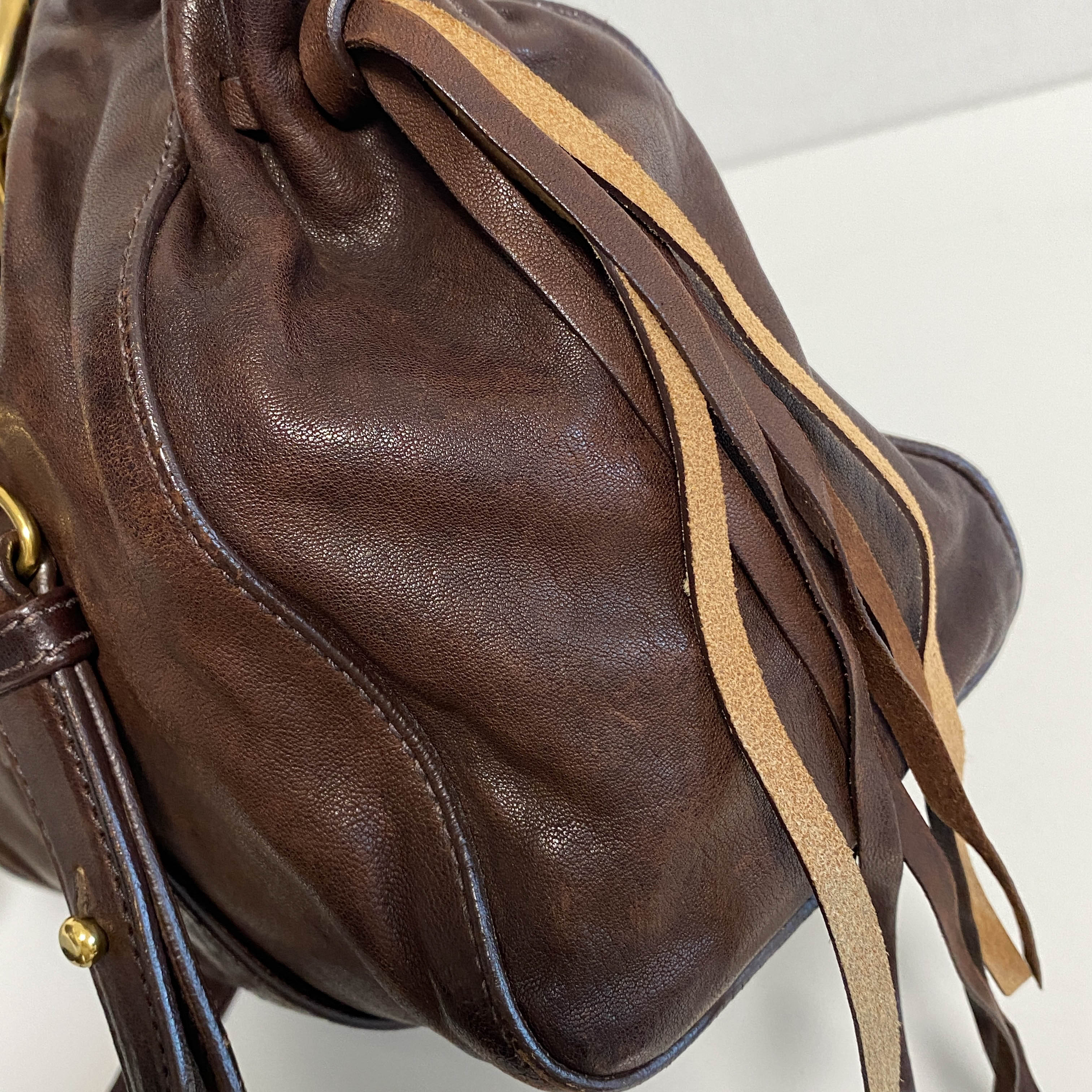 Vitello Brown Leather Handbag Shoulder Bag