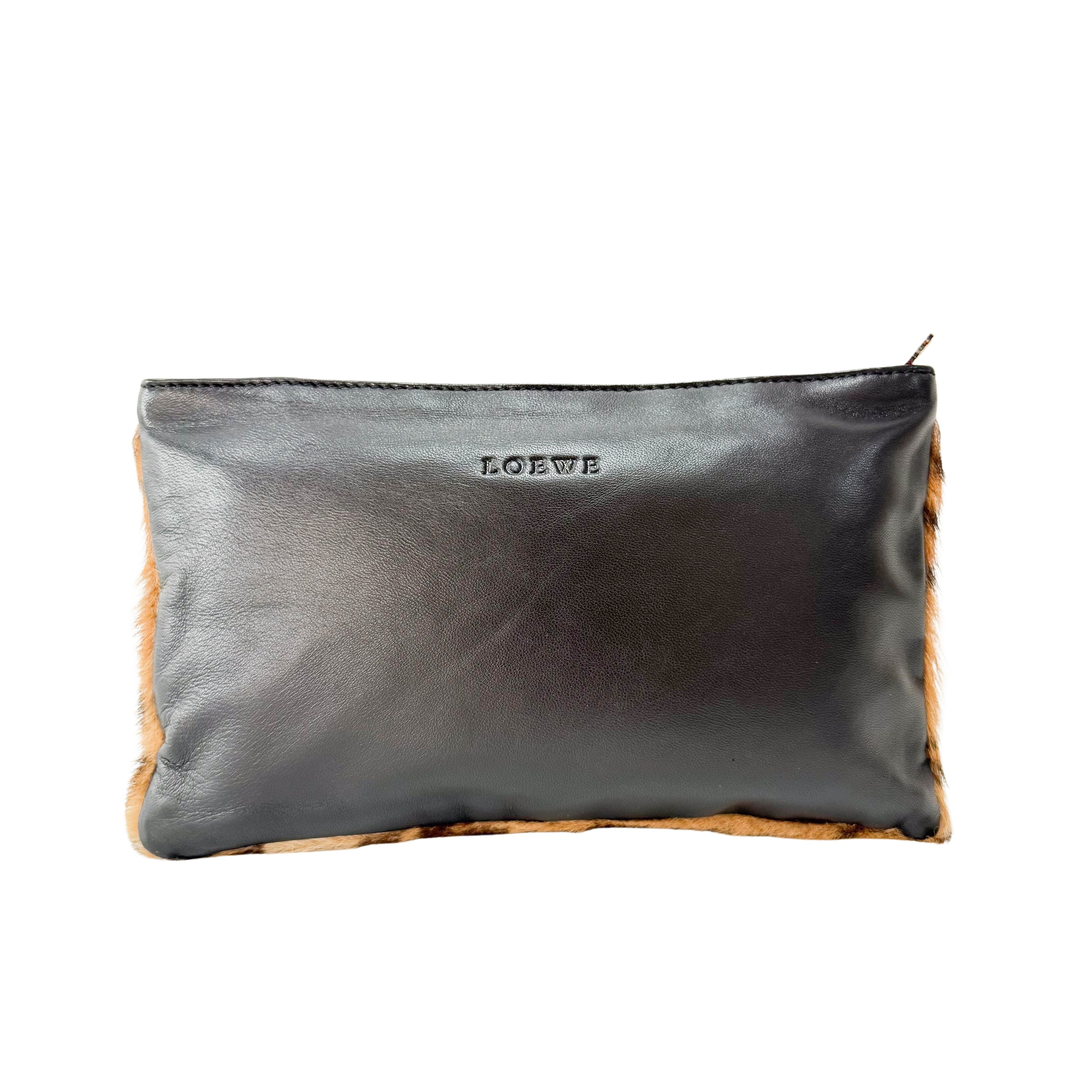 Brown Leopard Print Pouch