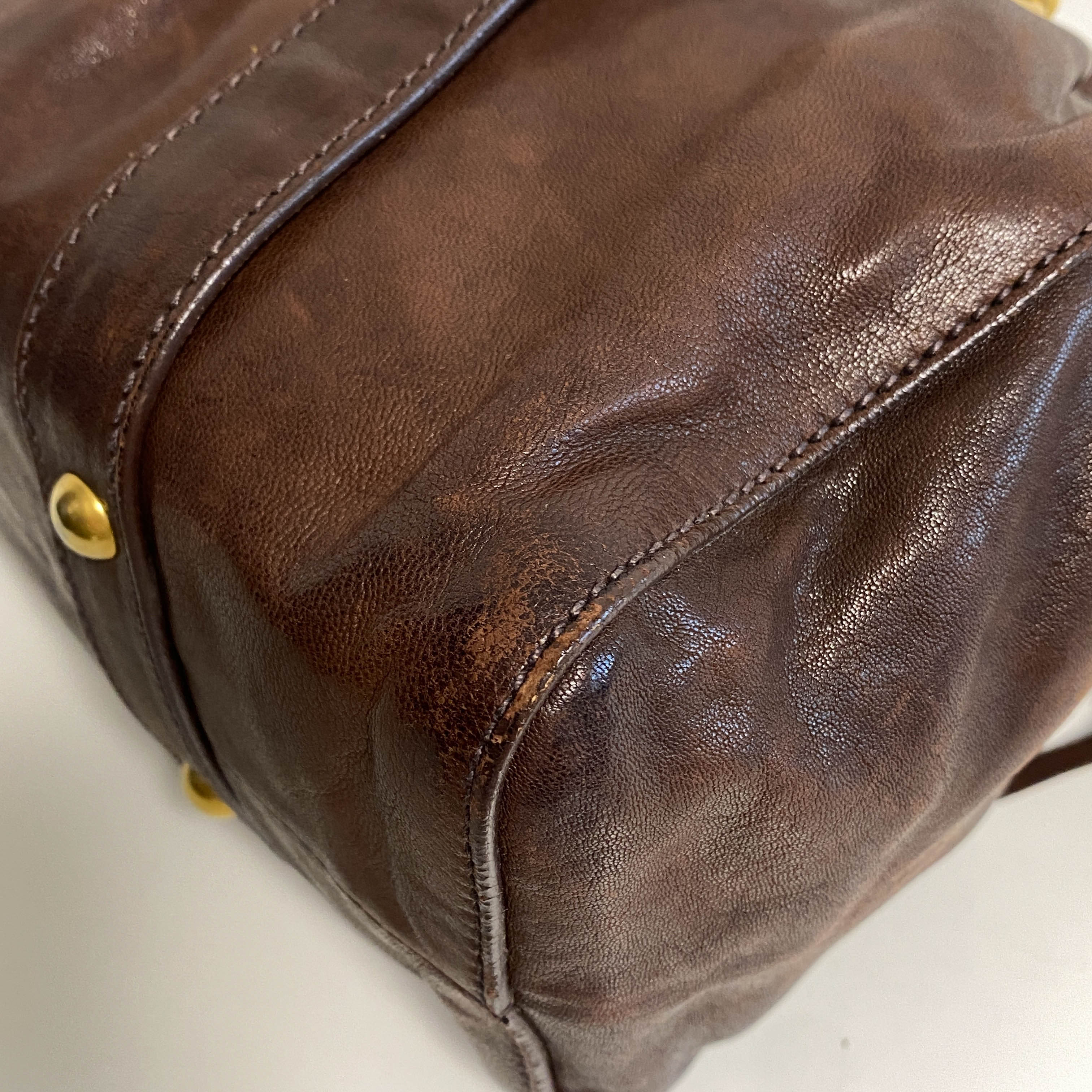 Vitello Brown Leather Handbag Shoulder Bag