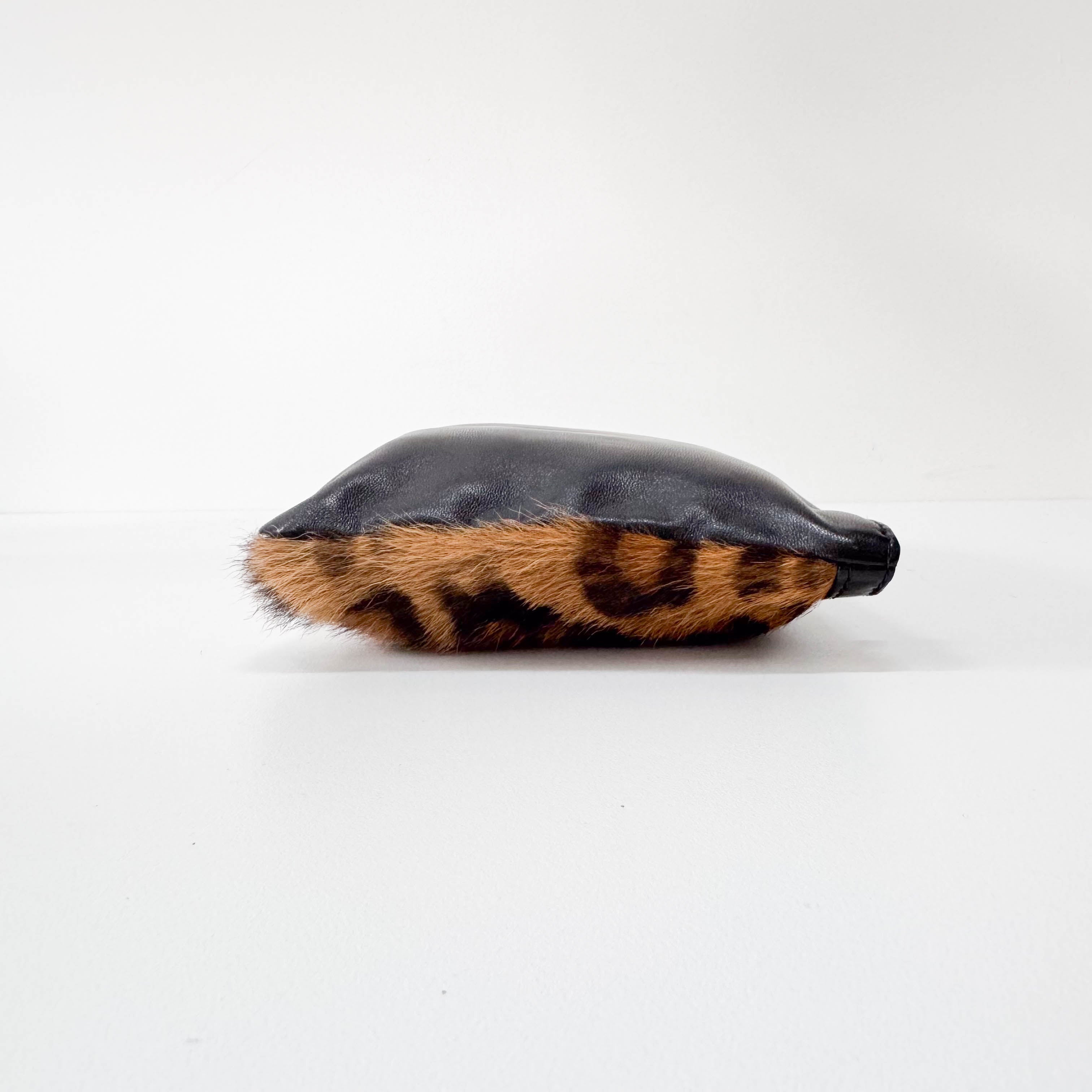 Brown Leopard Print Pouch