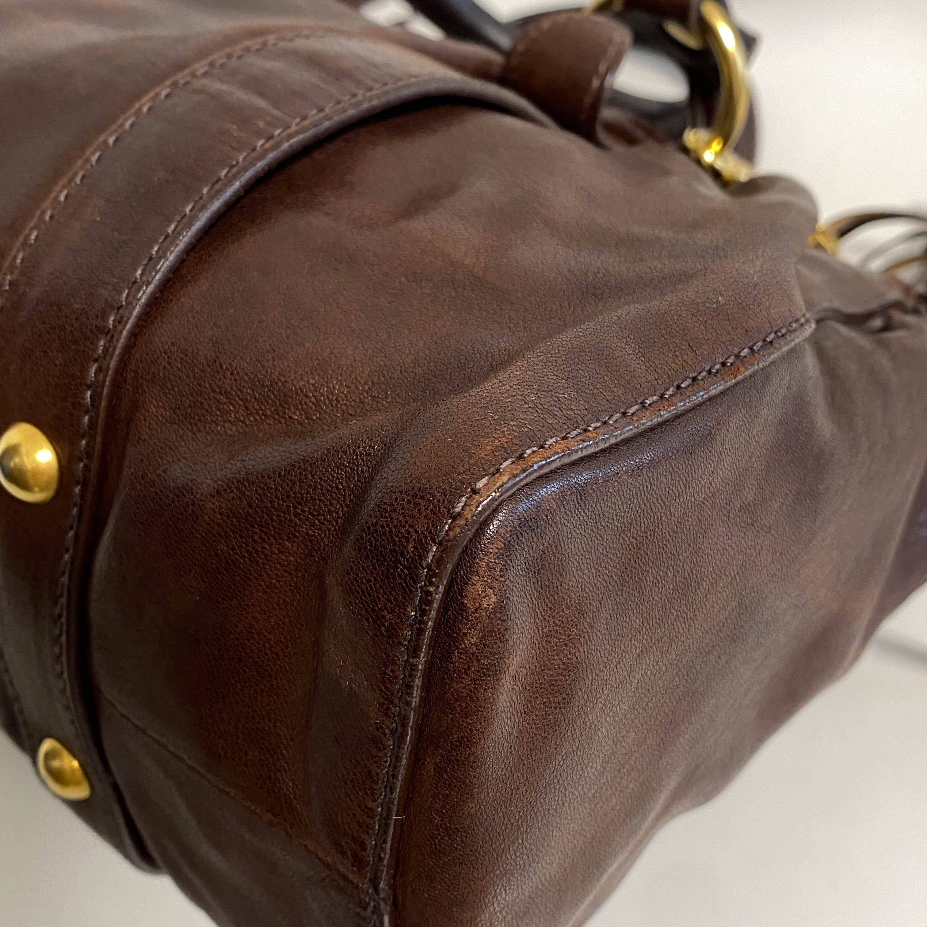 Vitello Brown Leather Handbag Shoulder Bag