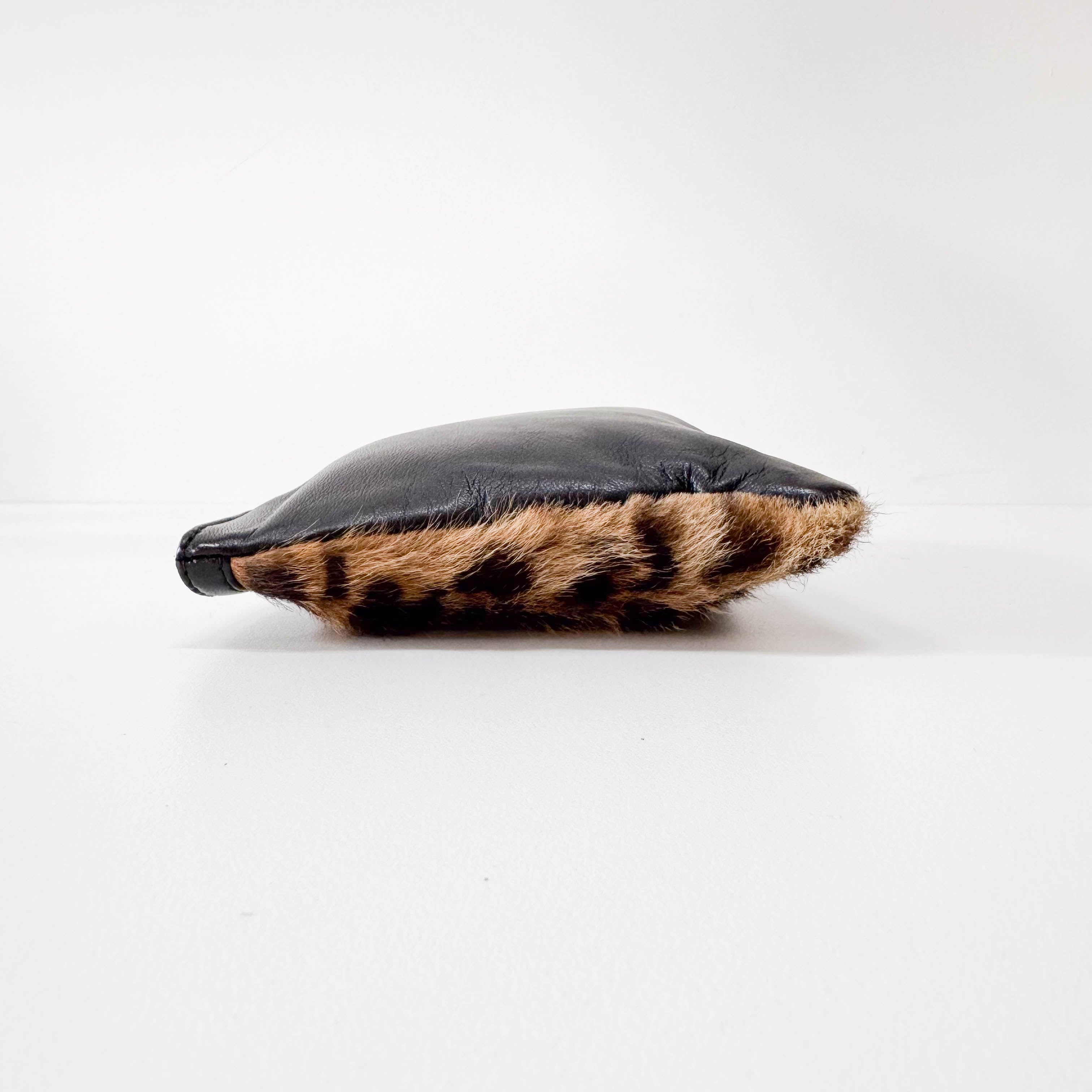 Brown Leopard Print Pouch