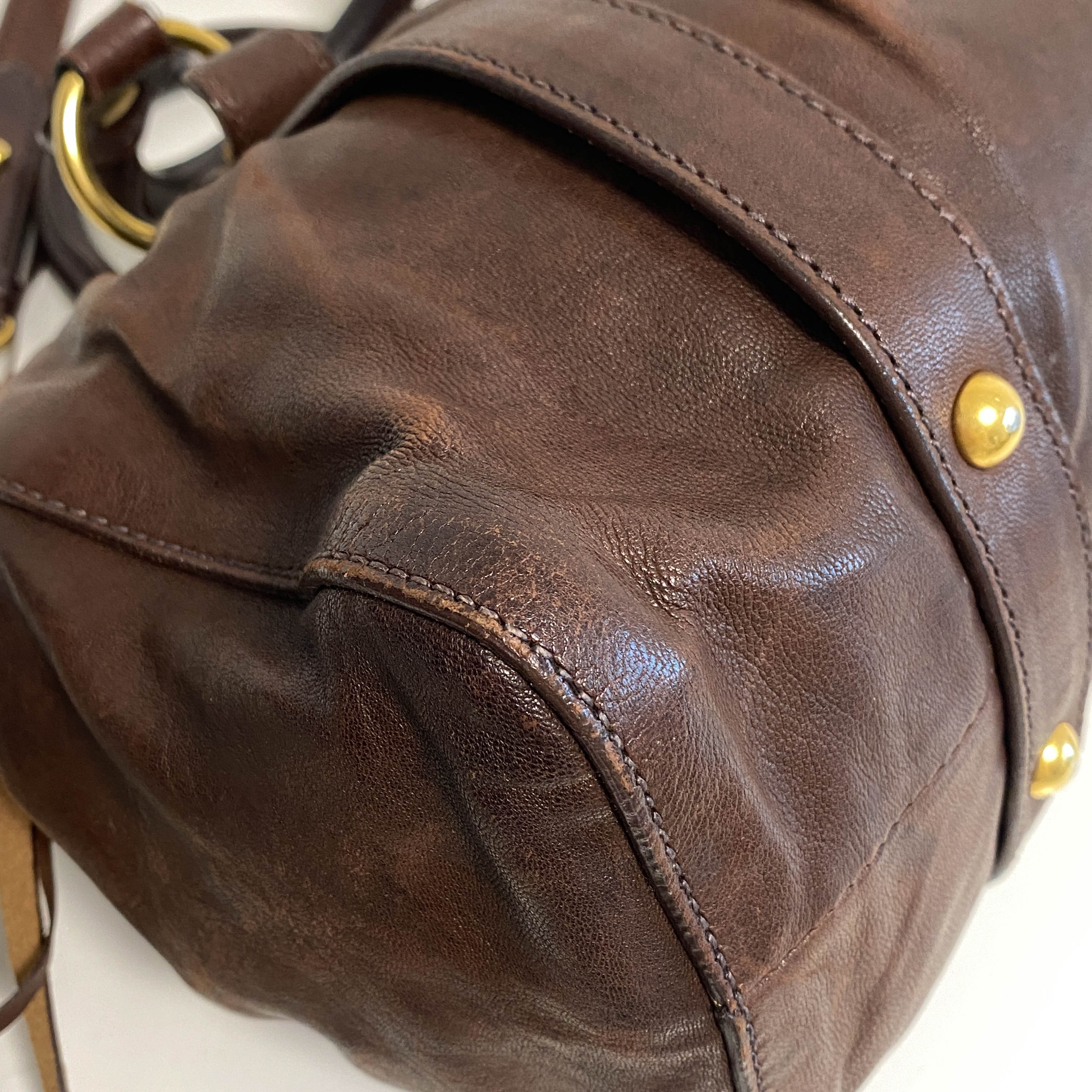 Vitello Brown Leather Handbag Shoulder Bag