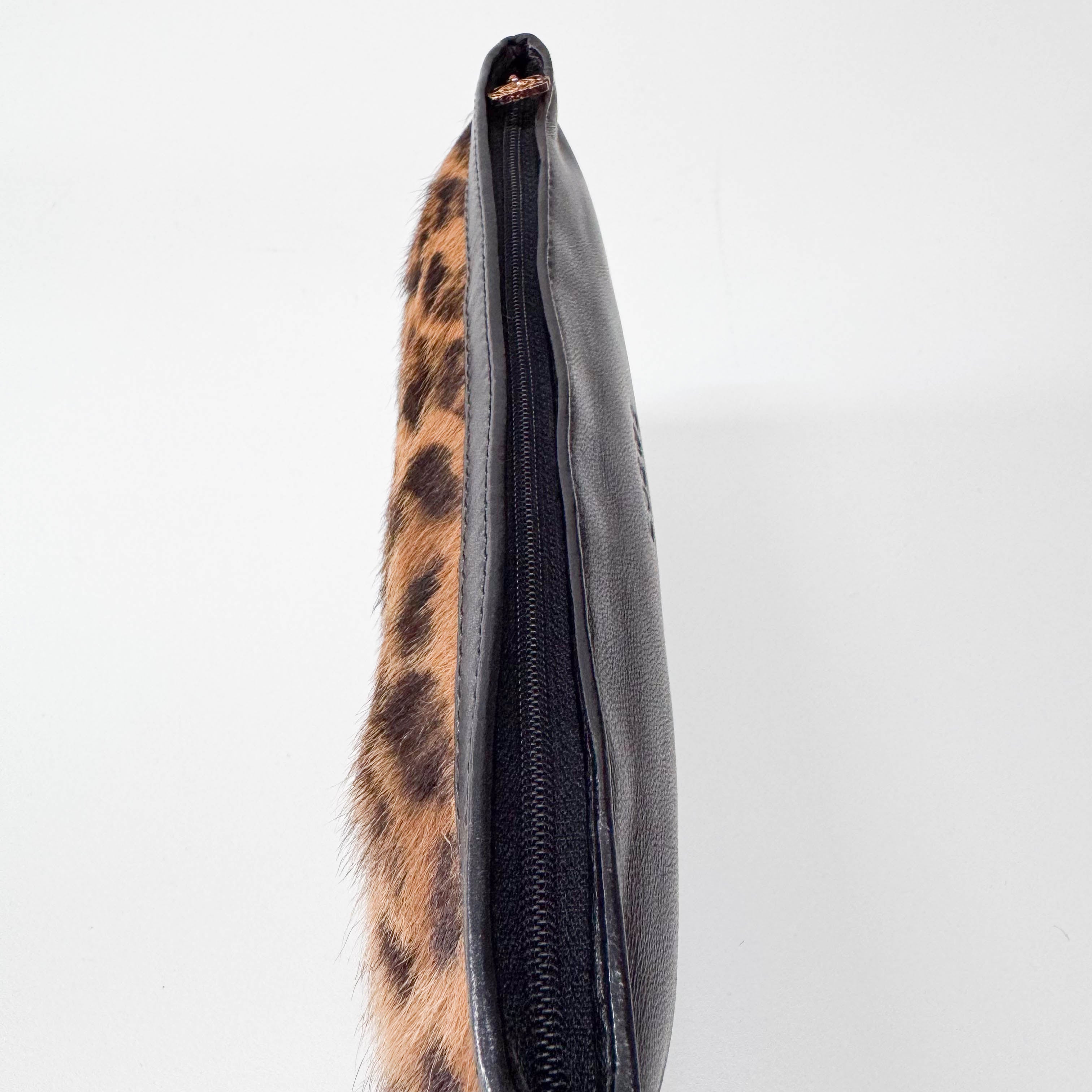 Brown Leopard Print Pouch