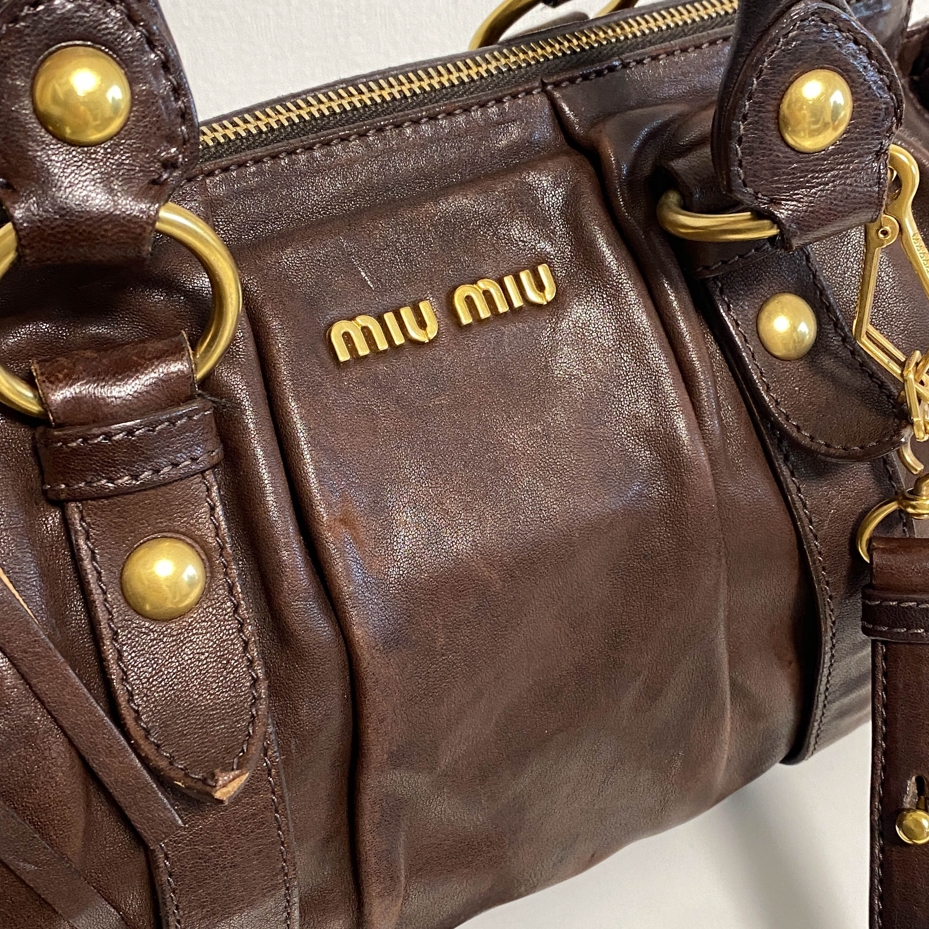 Vitello Brown Leather Handbag Shoulder Bag