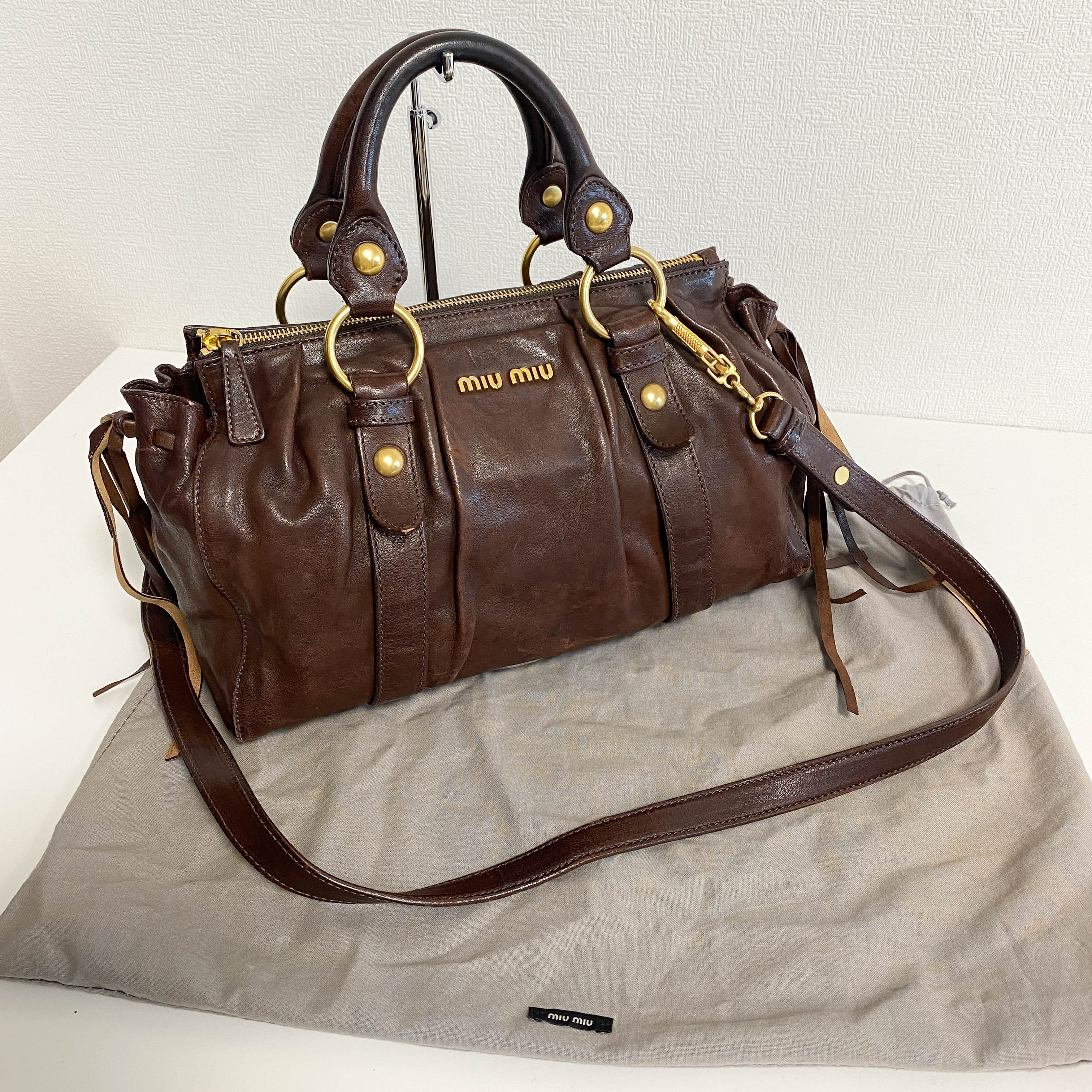Vitello Brown Leather Handbag Shoulder Bag