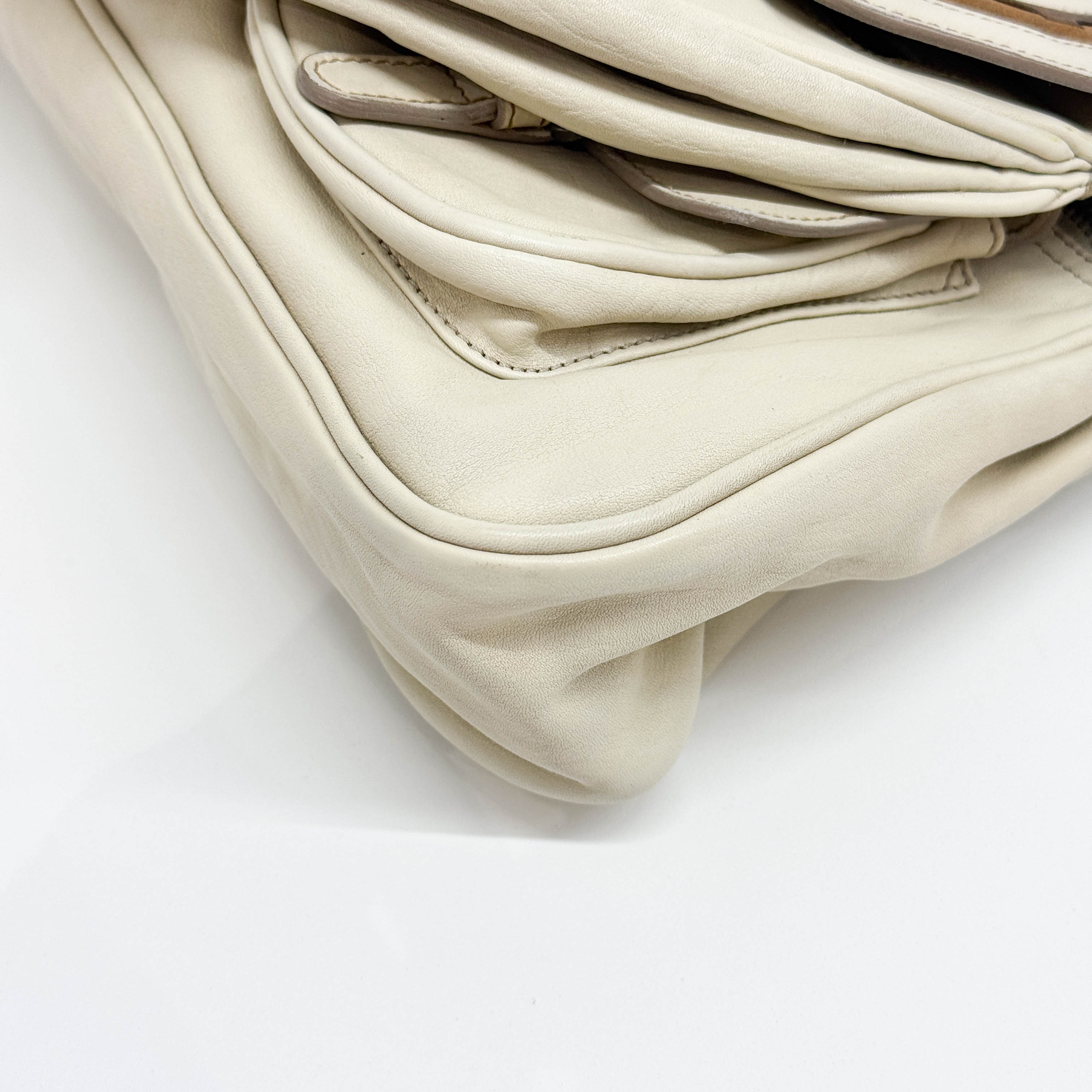 Gaucho Cream Beige Leather Shoulder Bag