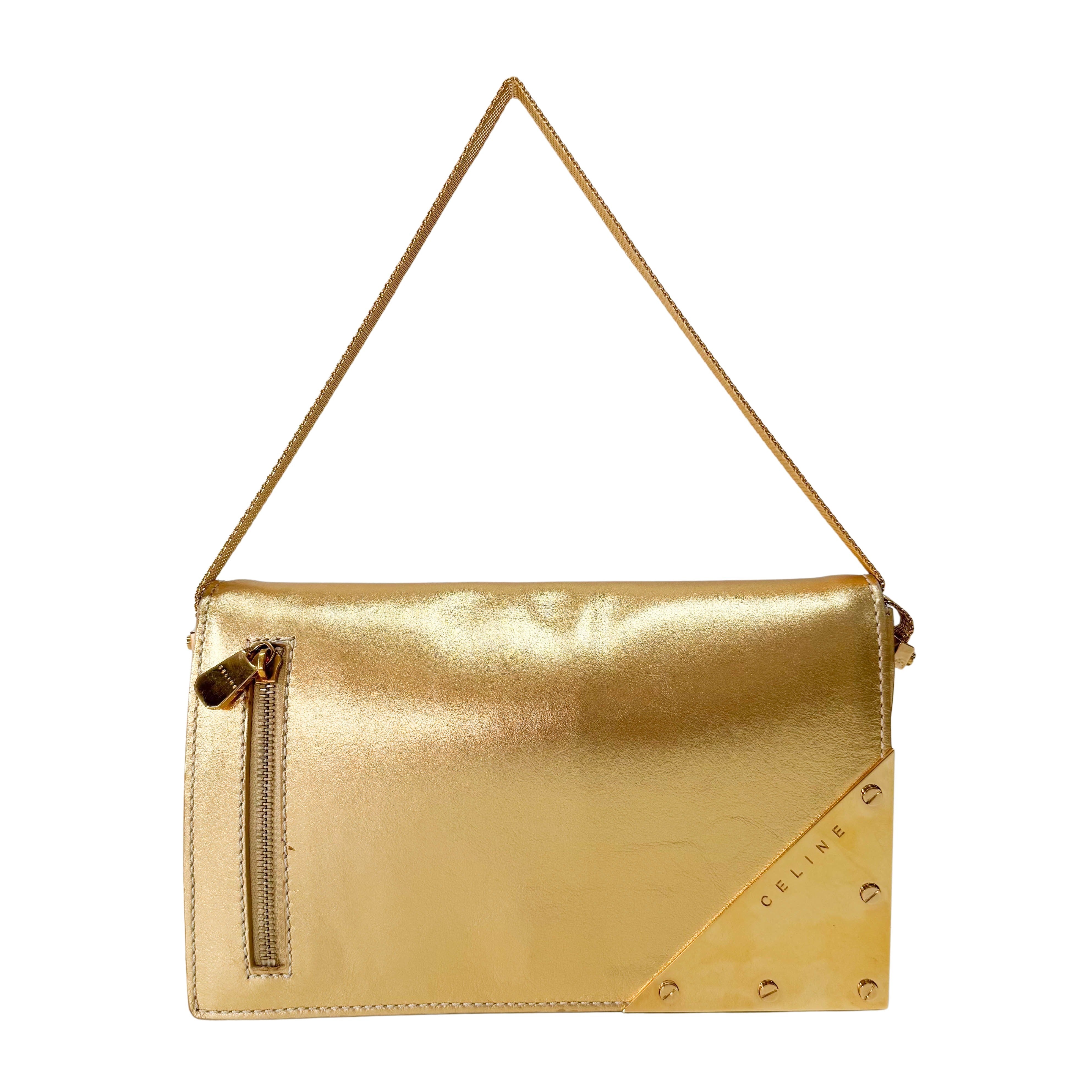 Gold Leather Shoulder Bag