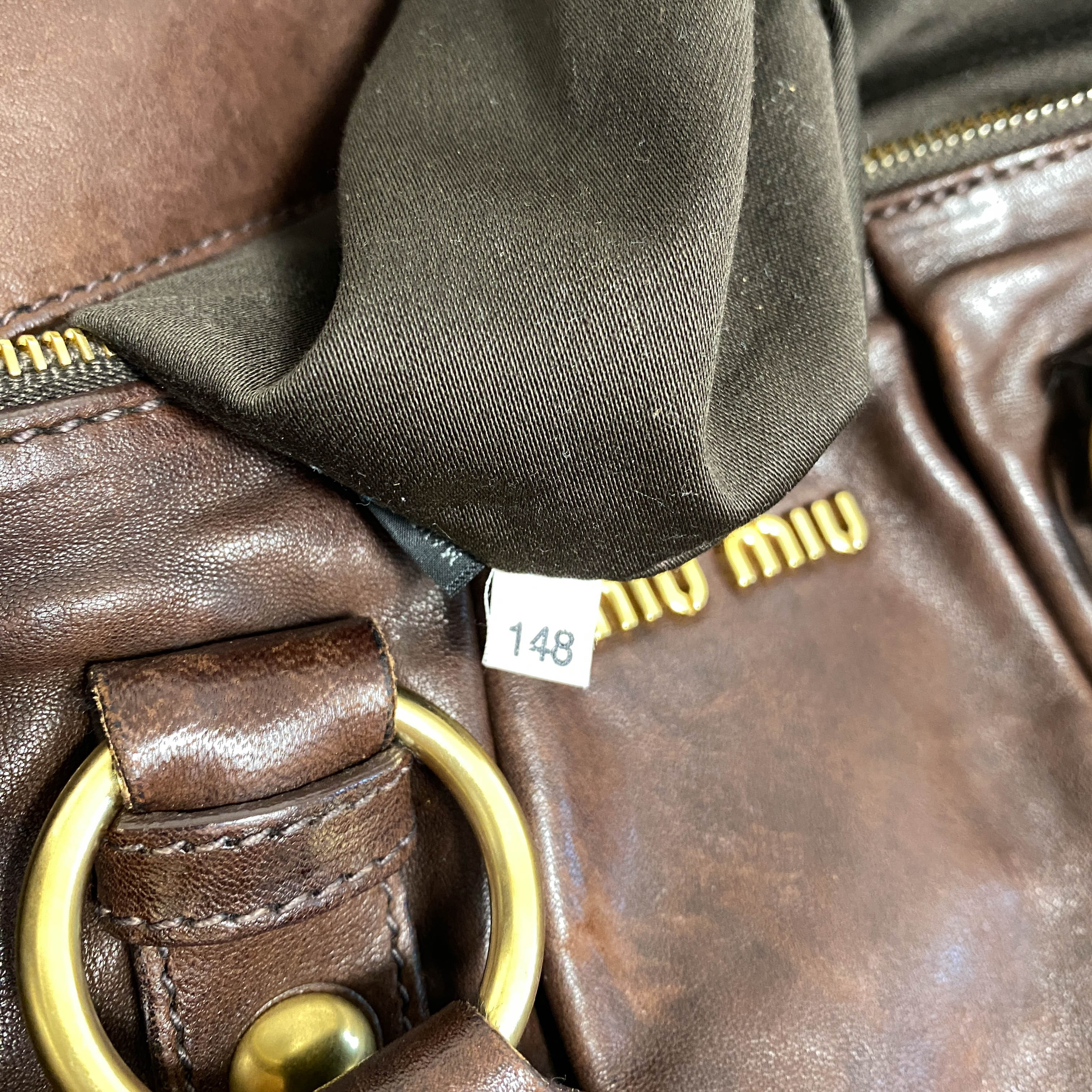 Vitello Brown Leather Handbag Shoulder Bag