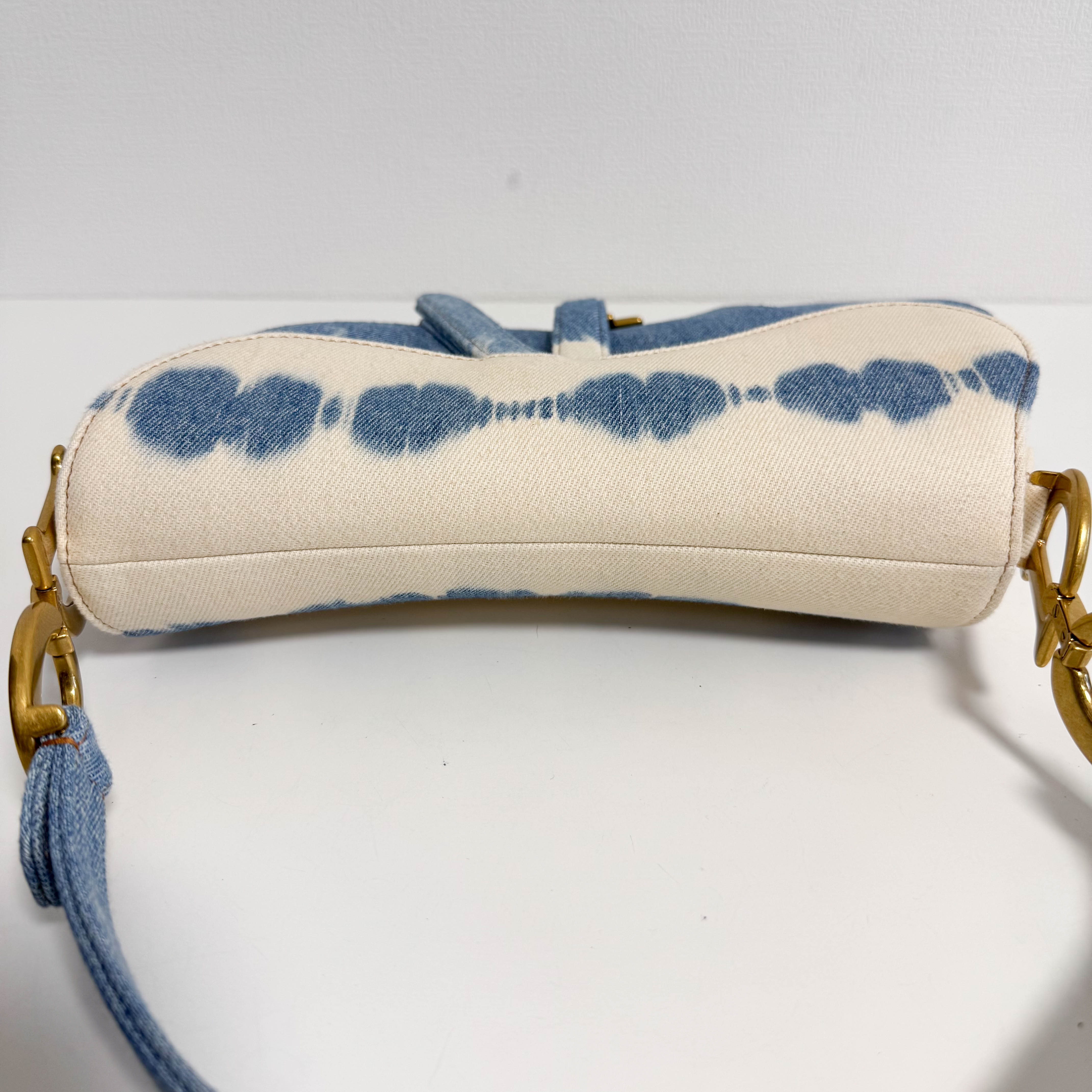 Saddle Light Blue Denim Shoulder Bag