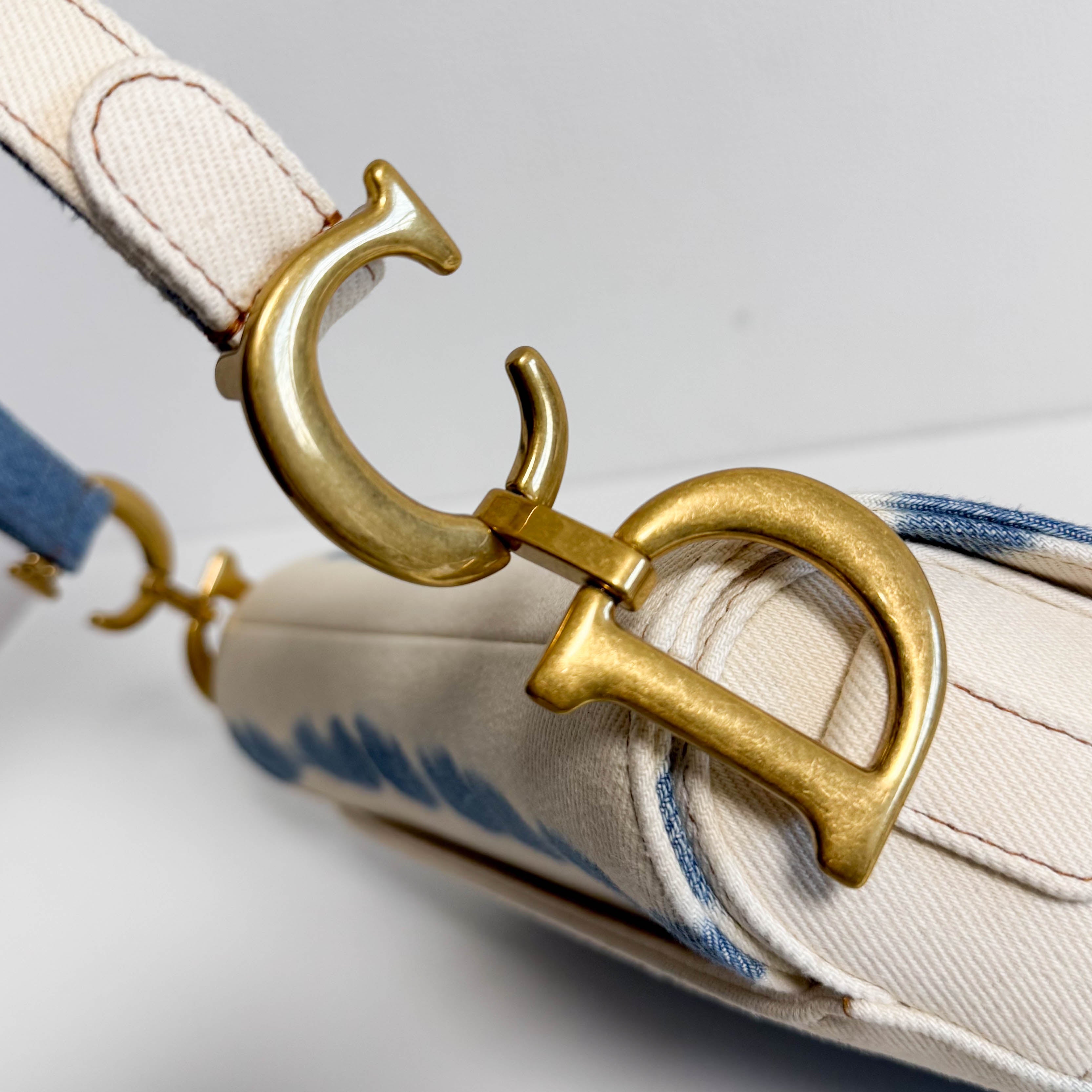 Saddle Light Blue Denim Shoulder Bag