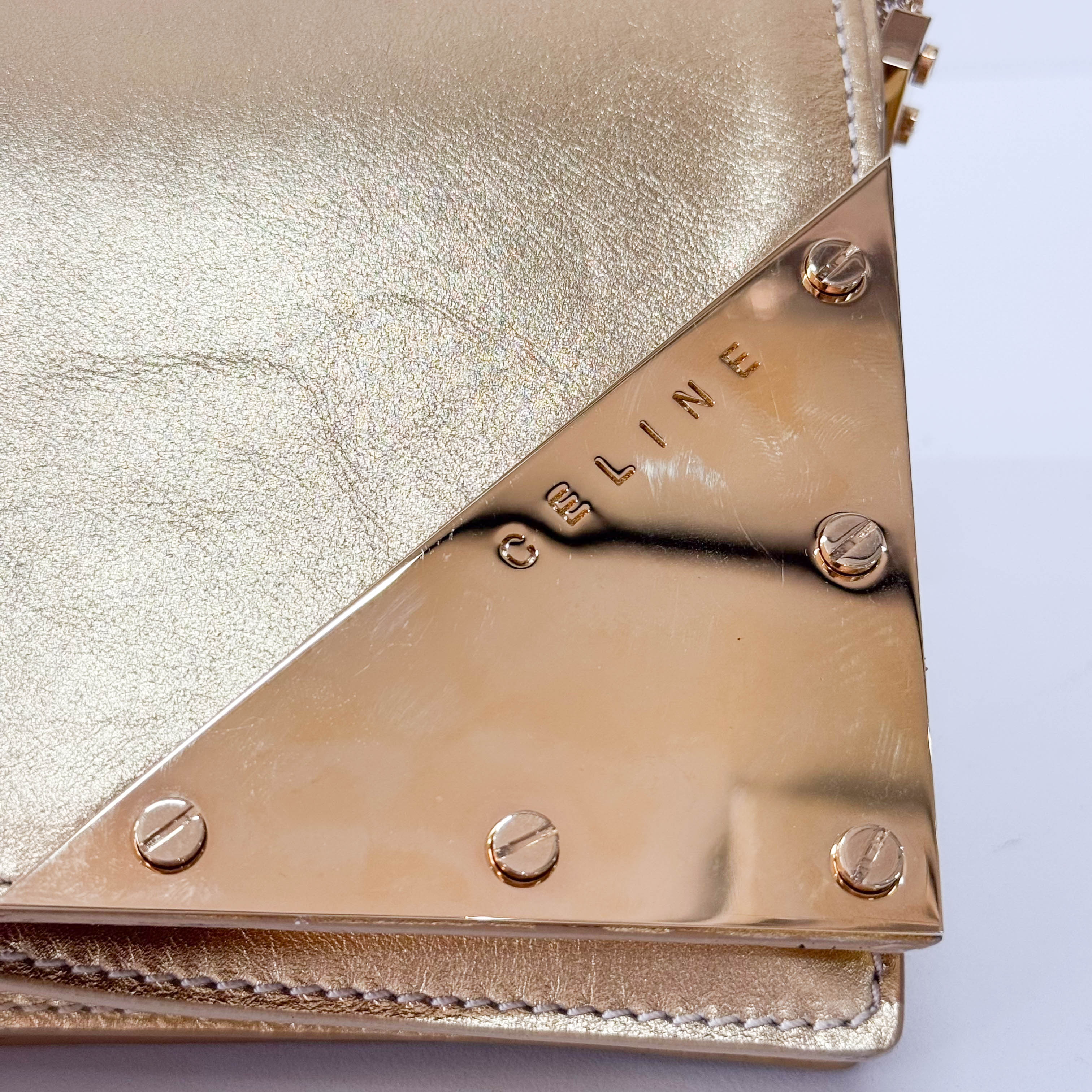Gold Leather Shoulder Bag
