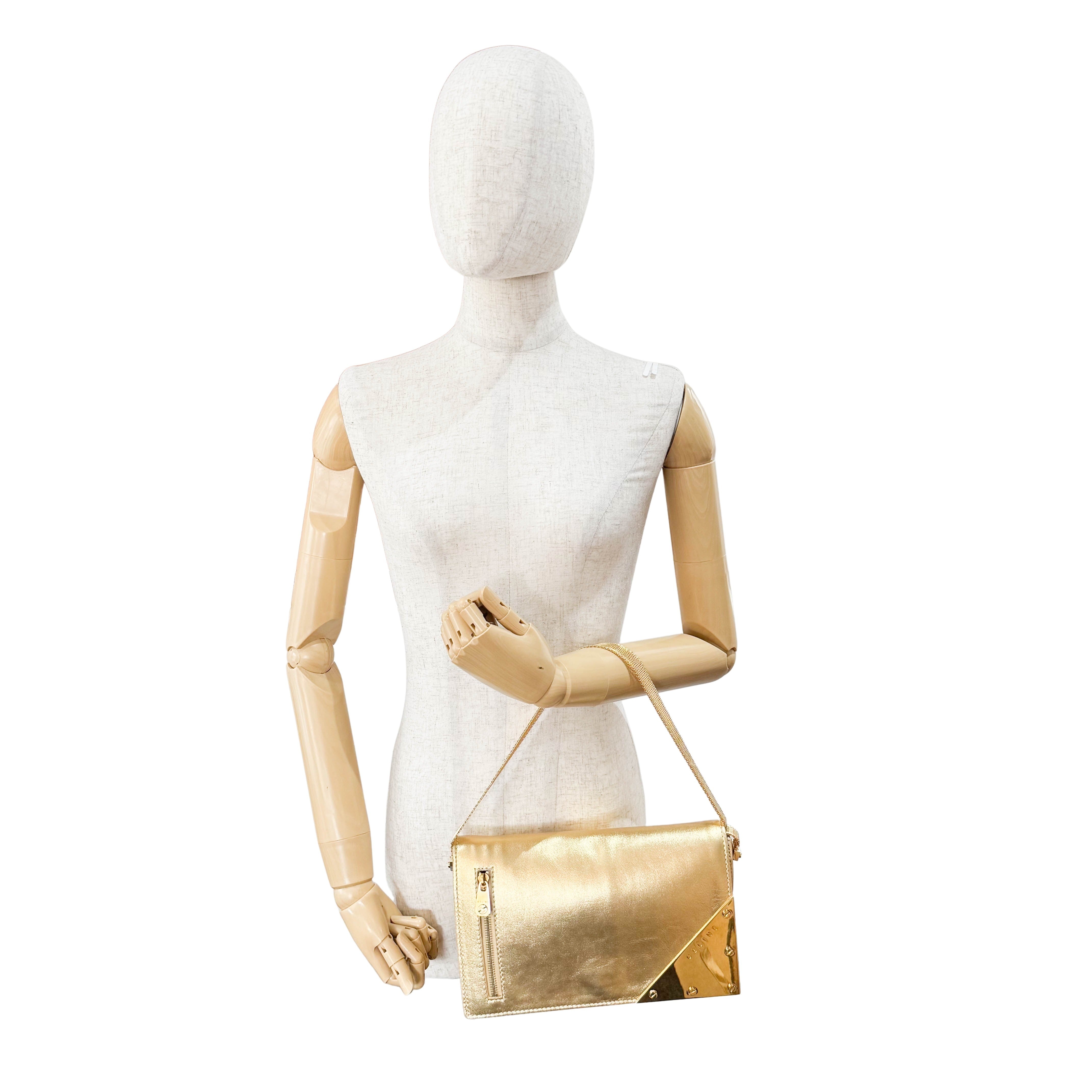 Gold Leather Shoulder Bag