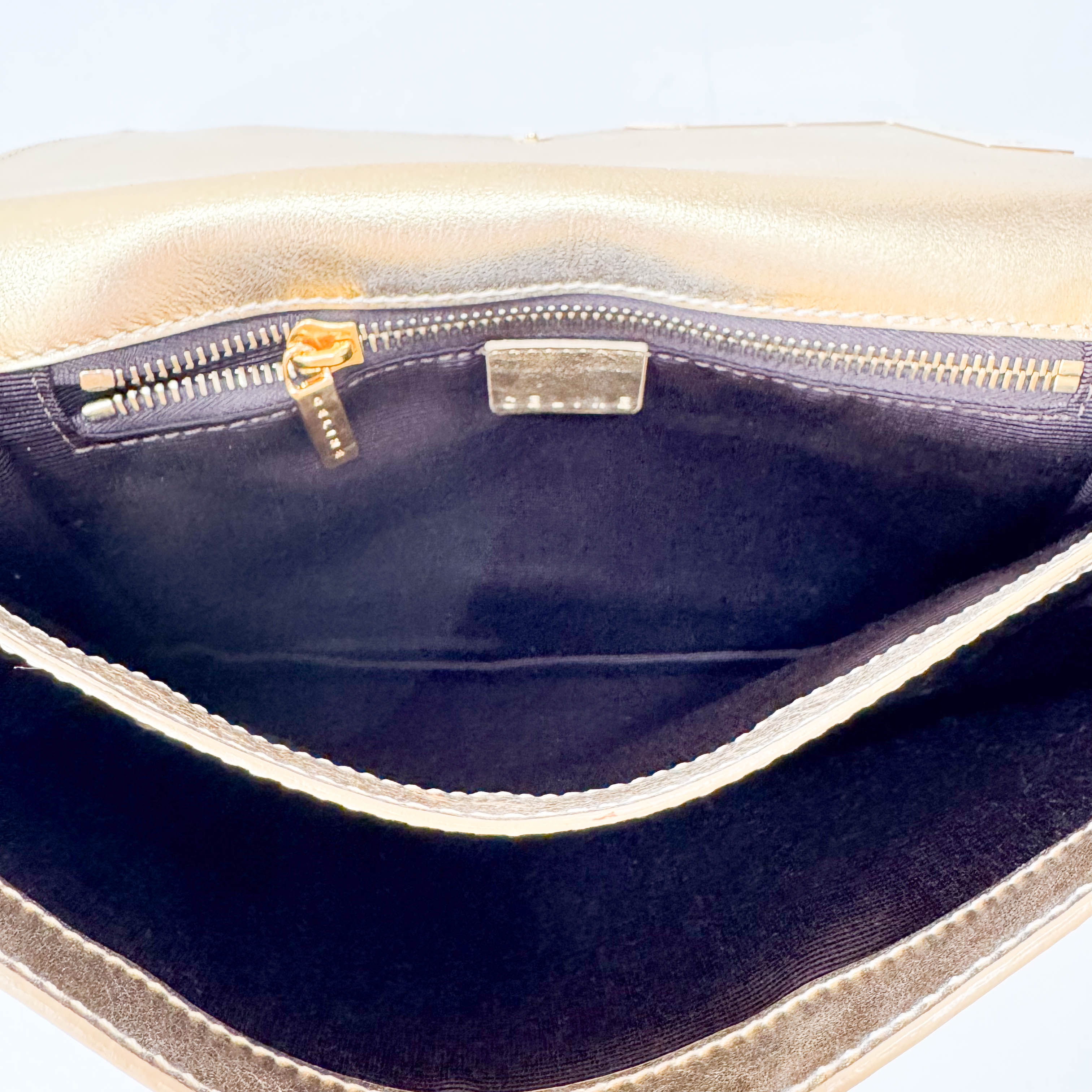 Gold Leather Shoulder Bag