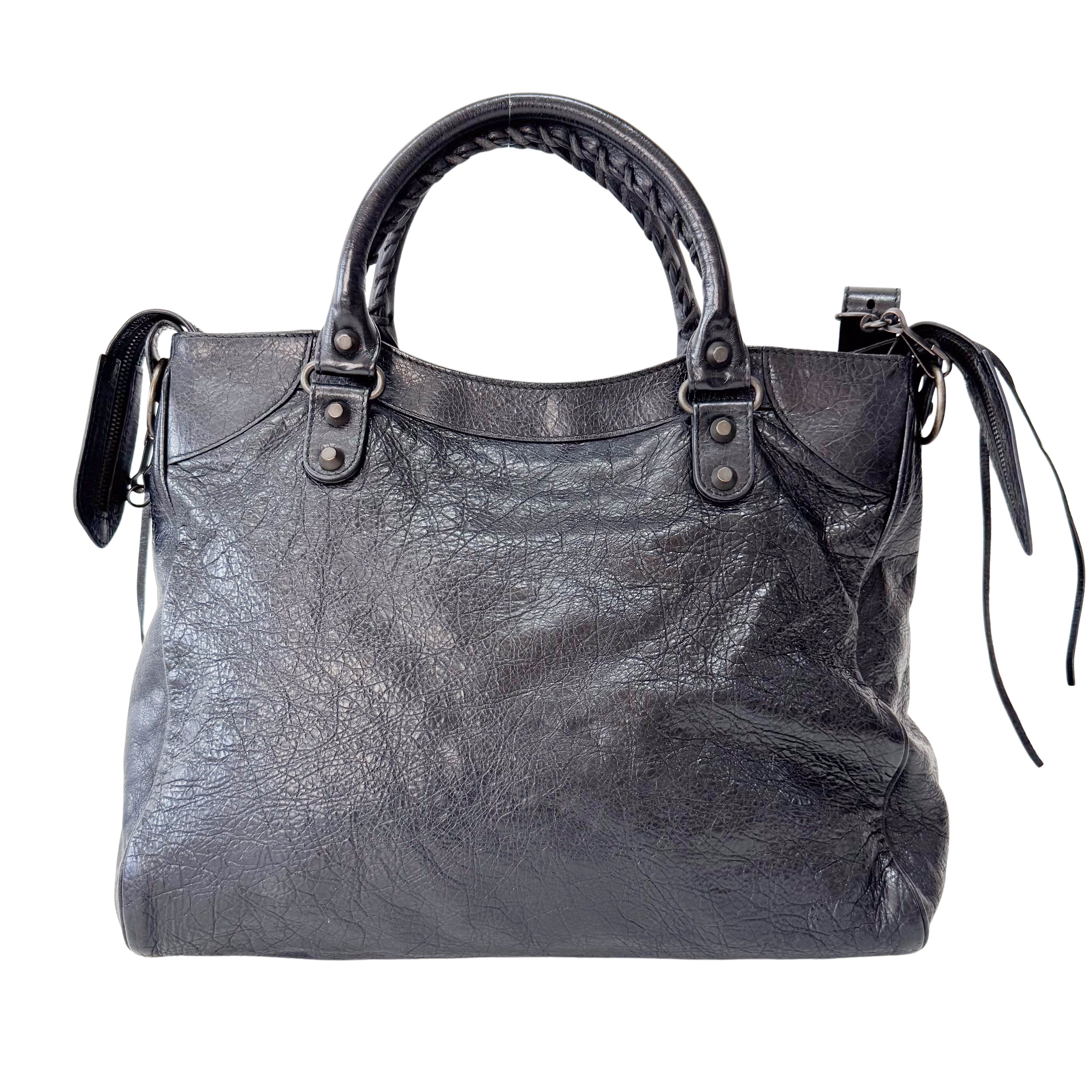 Black Leather Motocross Velo Giant 12 City Shoulder Bag