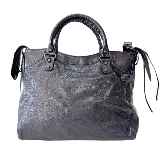 Black Leather Motocross Velo Giant 12 City Shoulder Bag