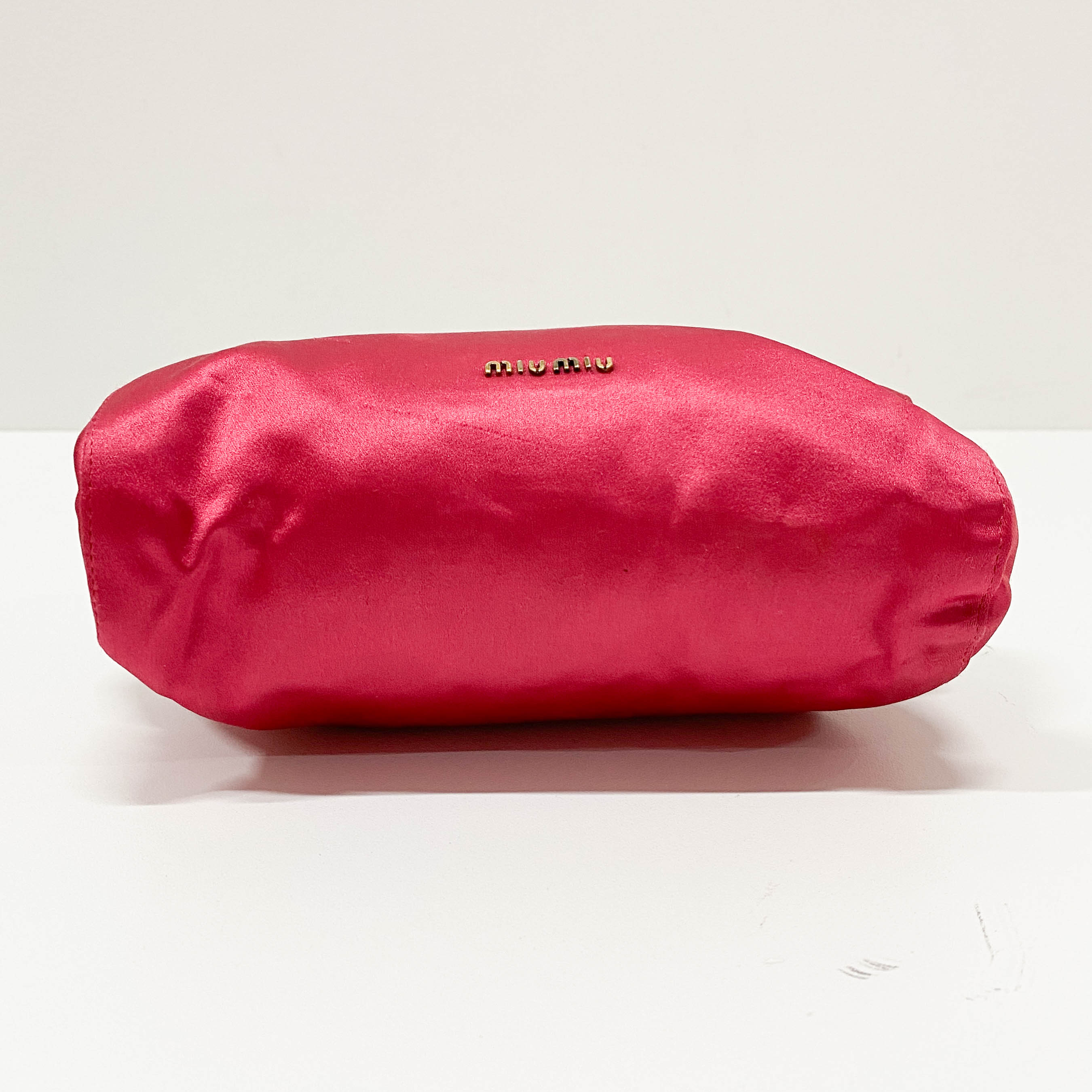 Small Pink Satin Accessory Pouch Handbag