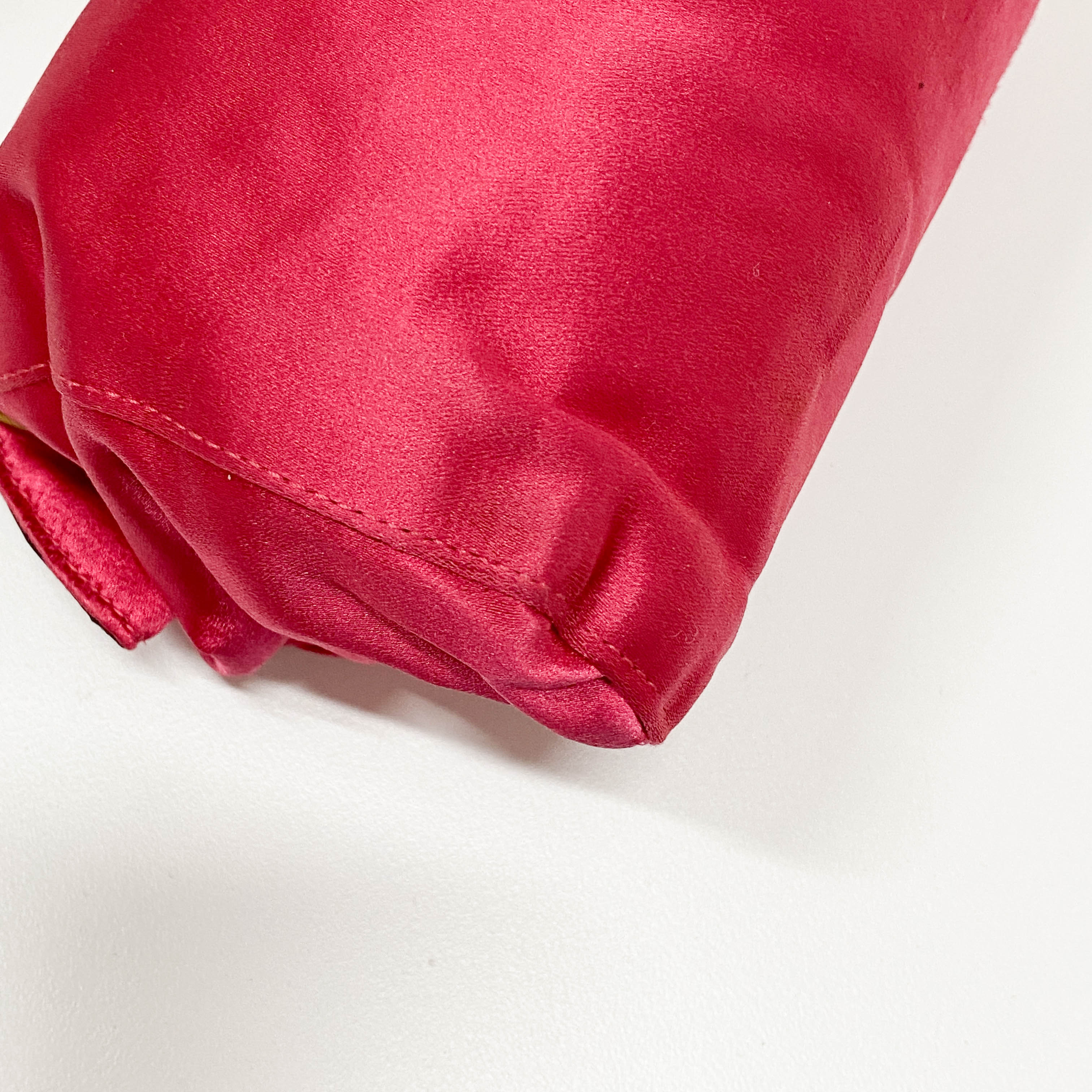 Small Pink Satin Accessory Pouch Handbag