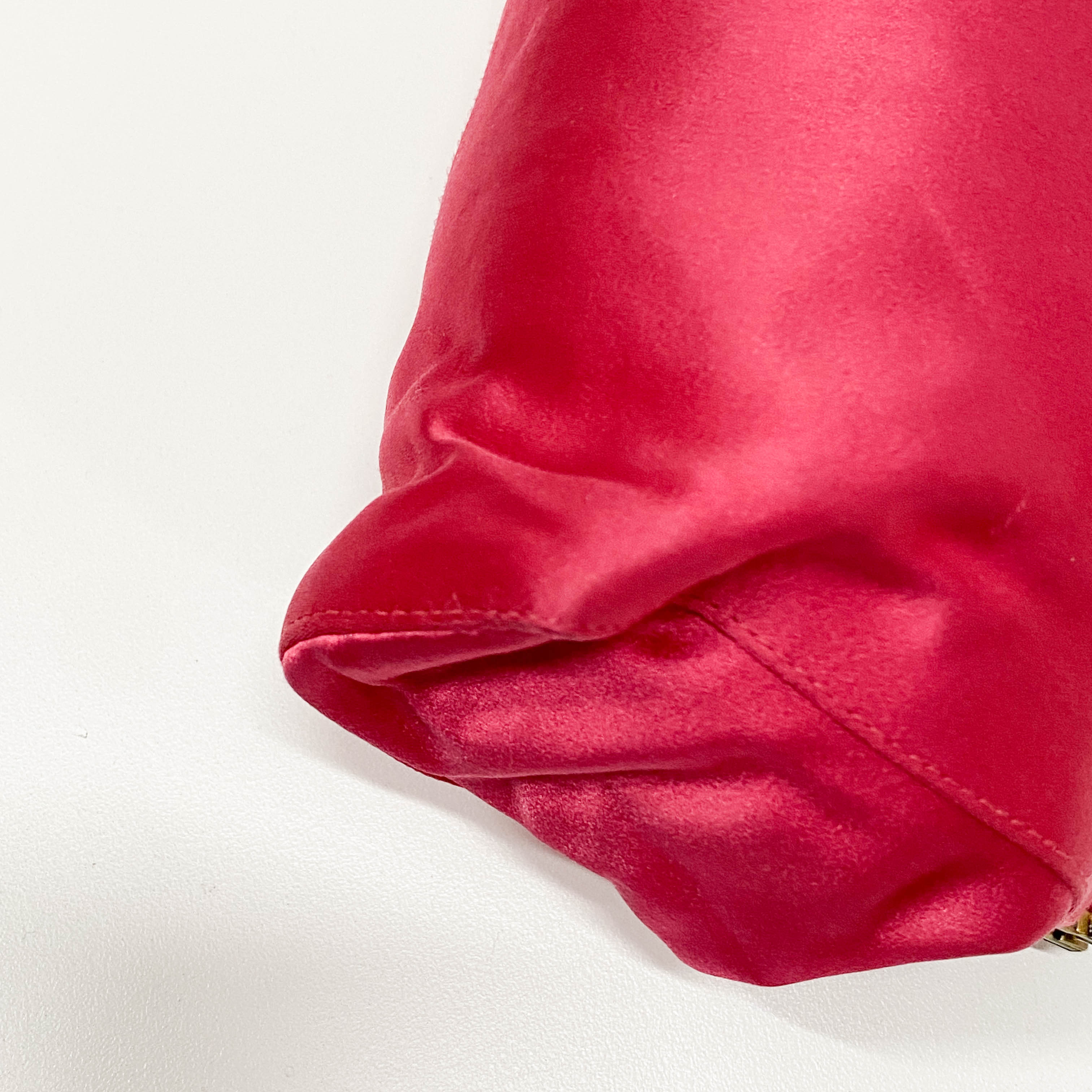 Small Pink Satin Accessory Pouch Handbag