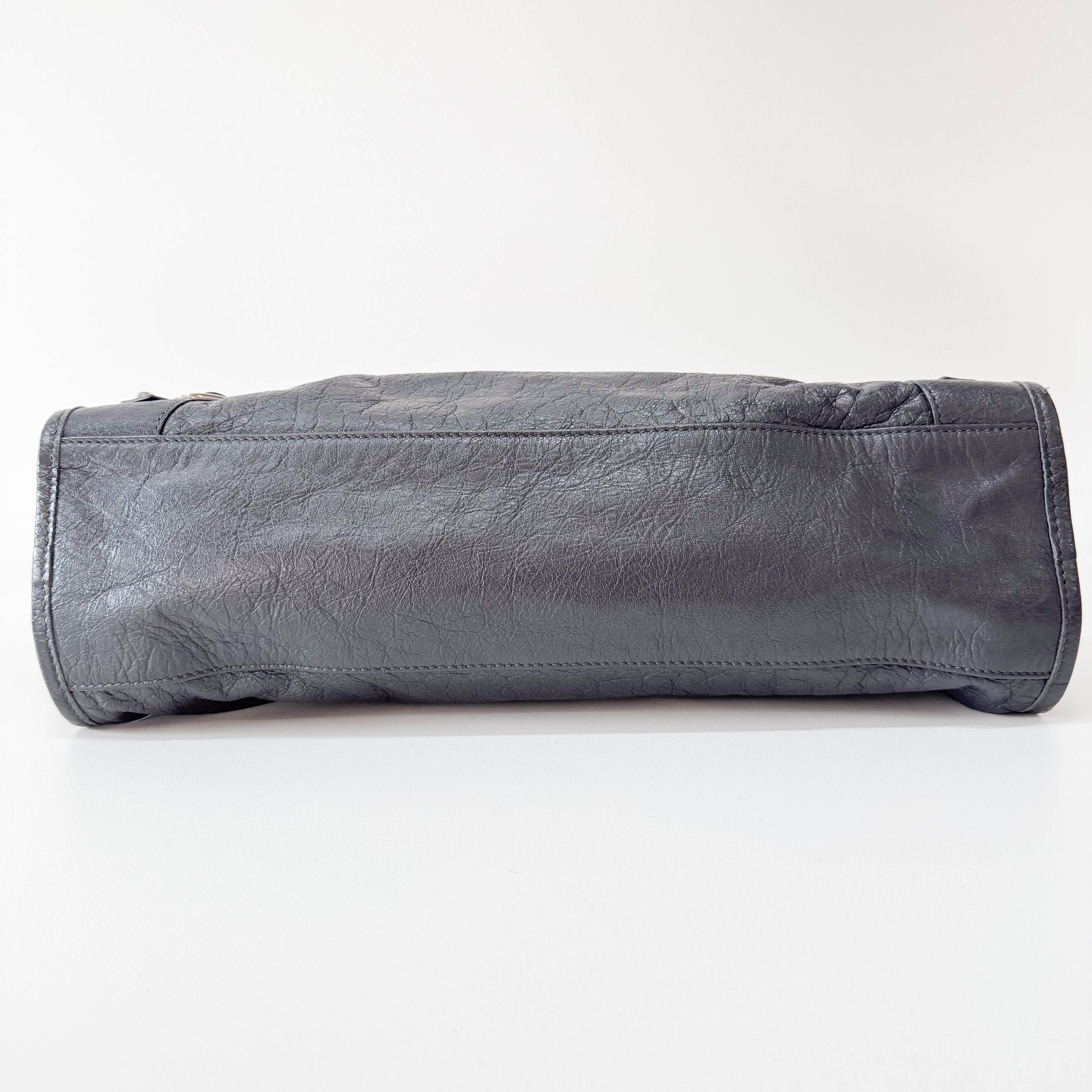 The City Grey Leather Two Way Bag