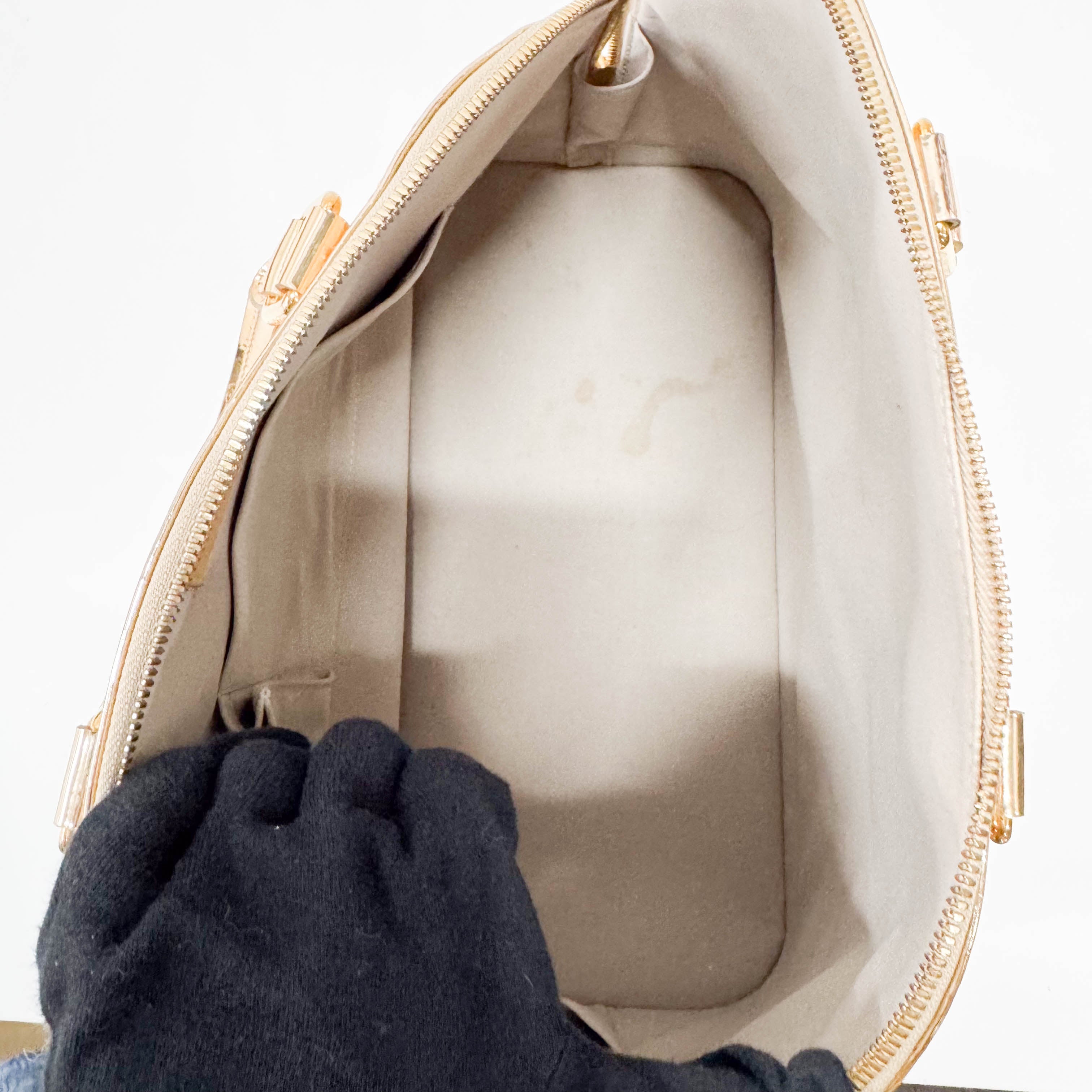 Mirroir Alma GM Monogram Gold Canvas Handbag