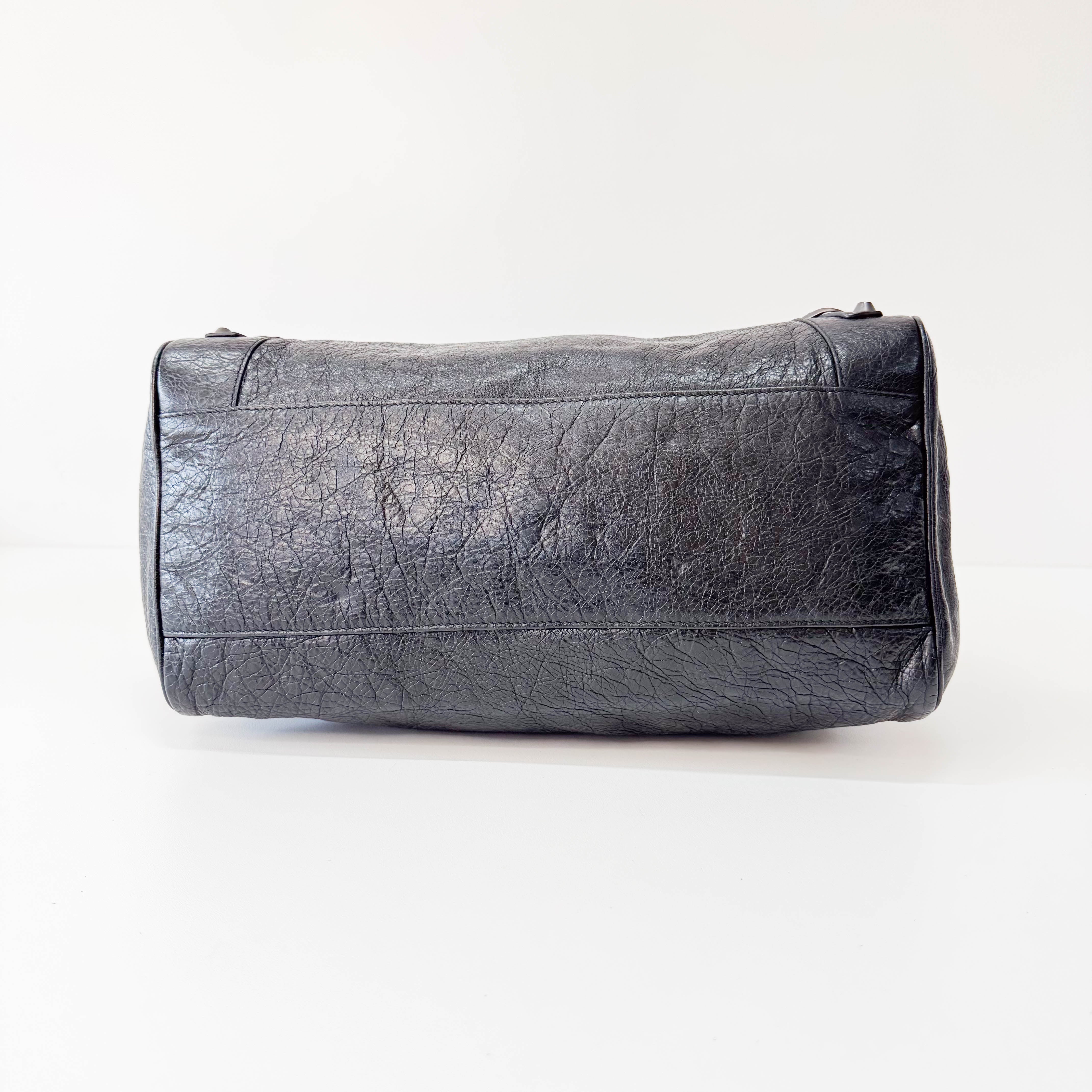 Black Leather Motocross Velo Giant 12 City Shoulder Bag