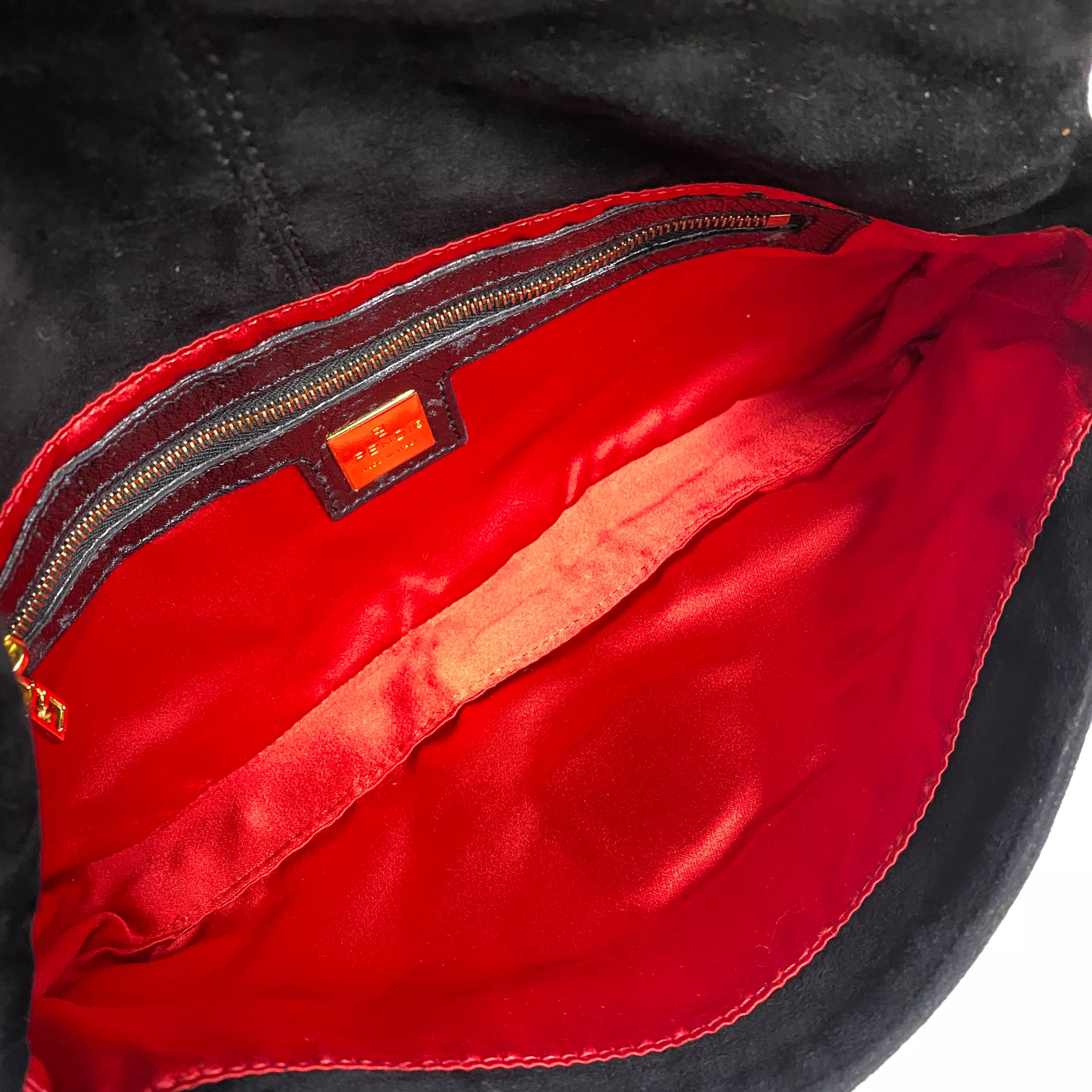 Baguette Black Suede Shoulder Bag