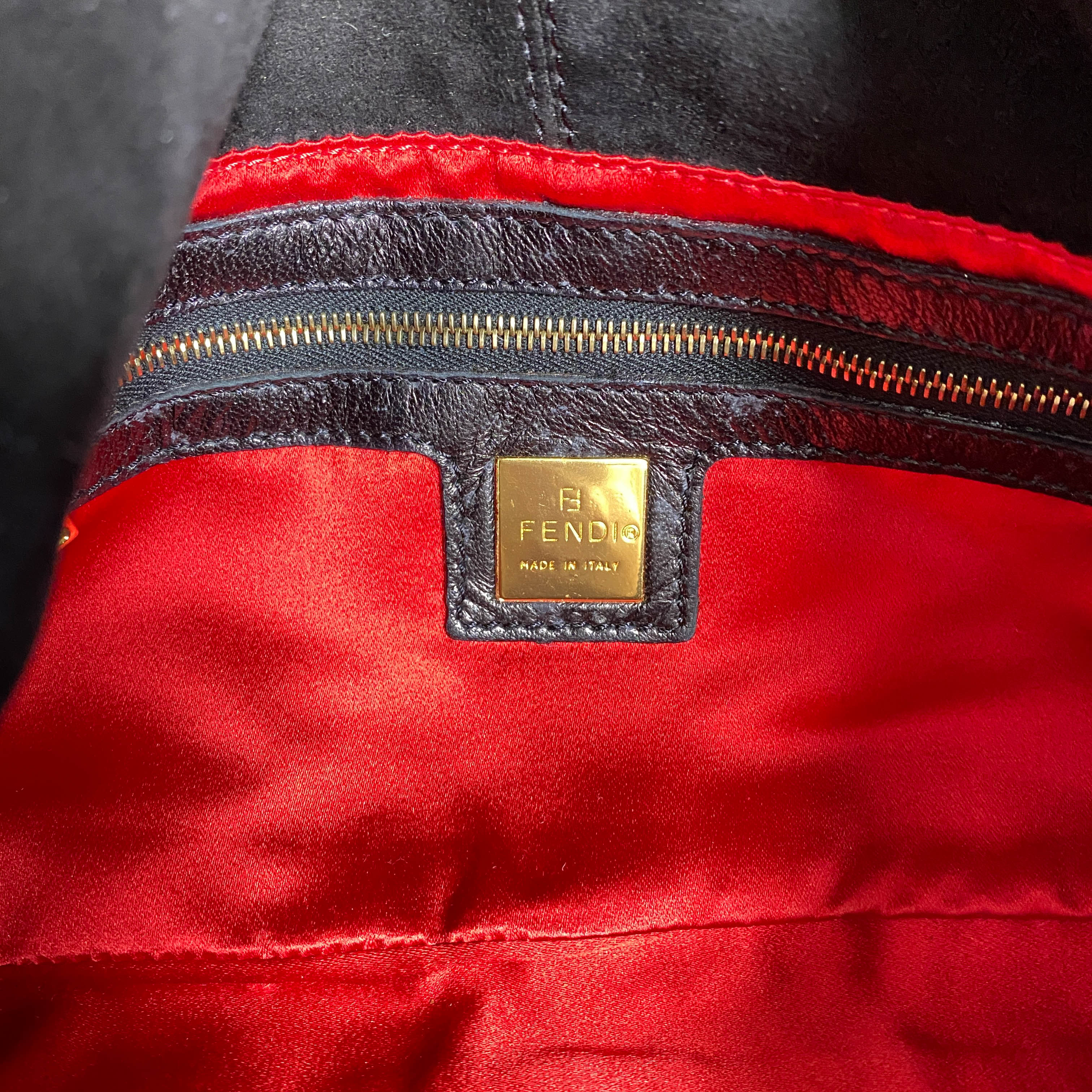 Baguette Black Suede Shoulder Bag