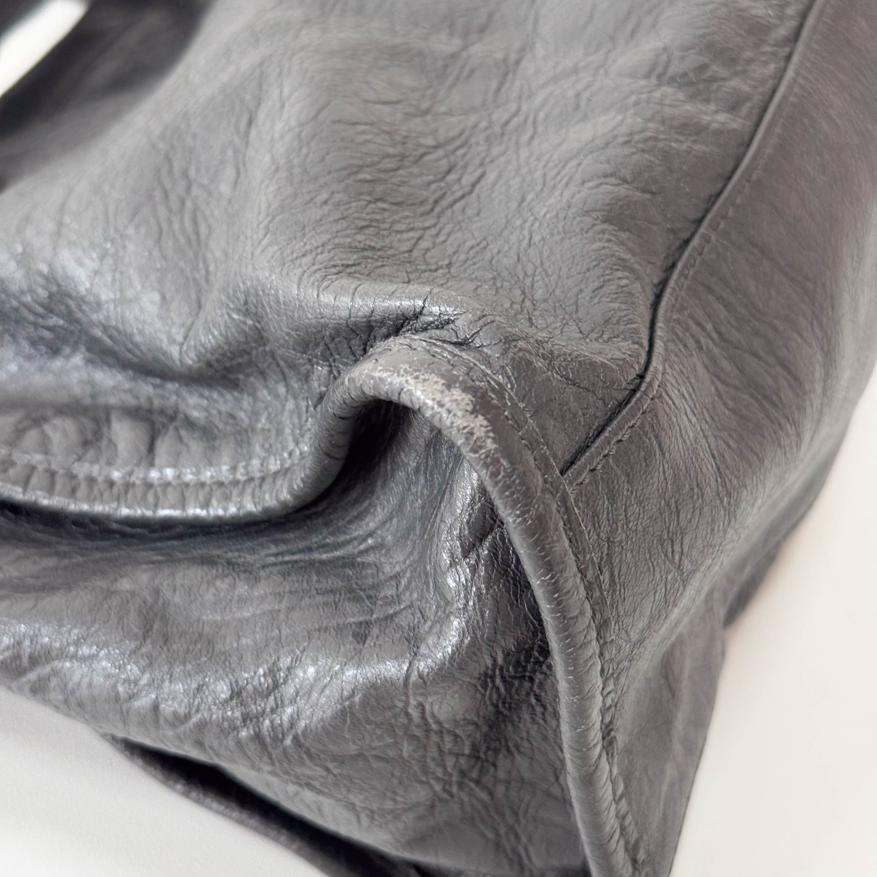 The City Grey Leather Two Way Bag