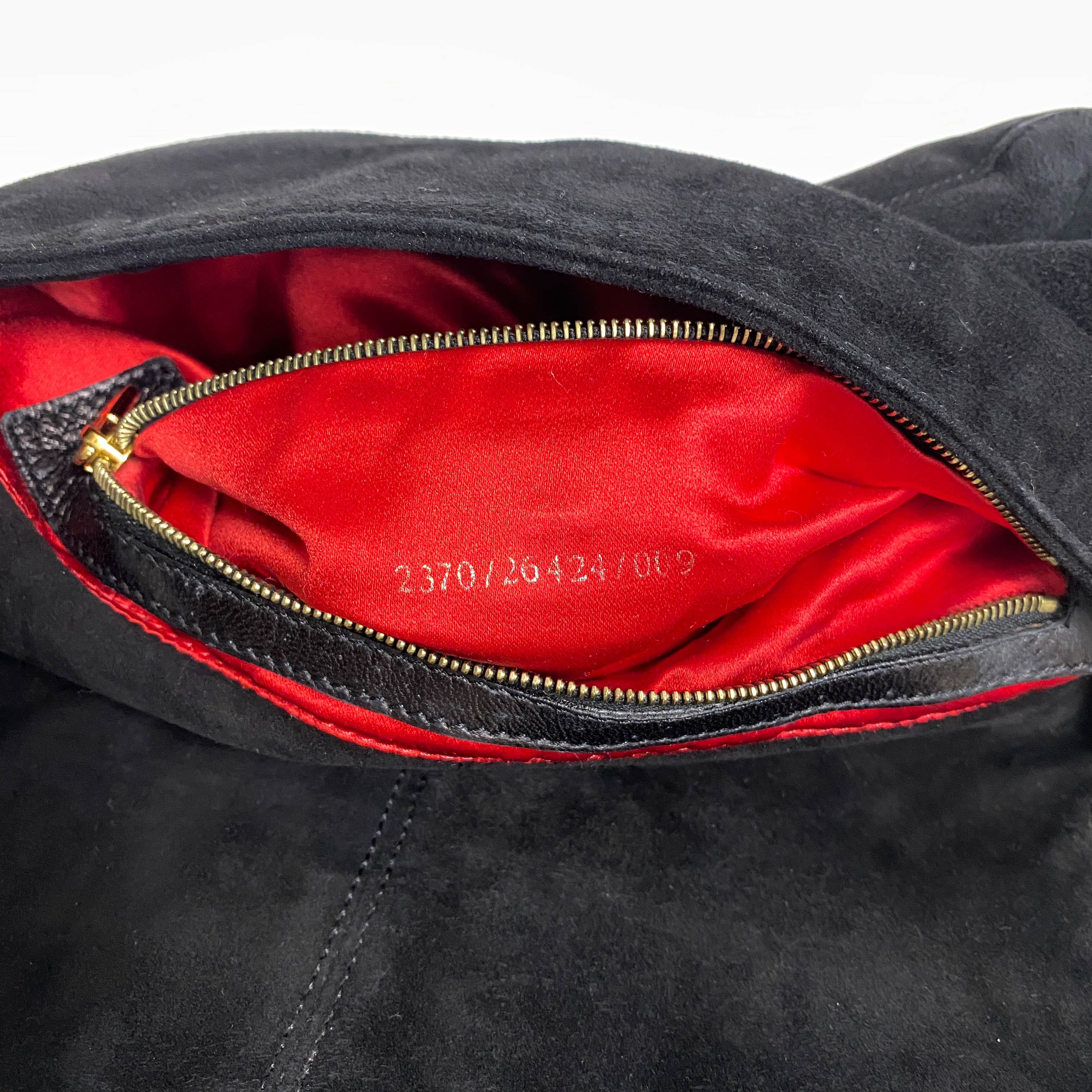 Baguette Black Suede Shoulder Bag